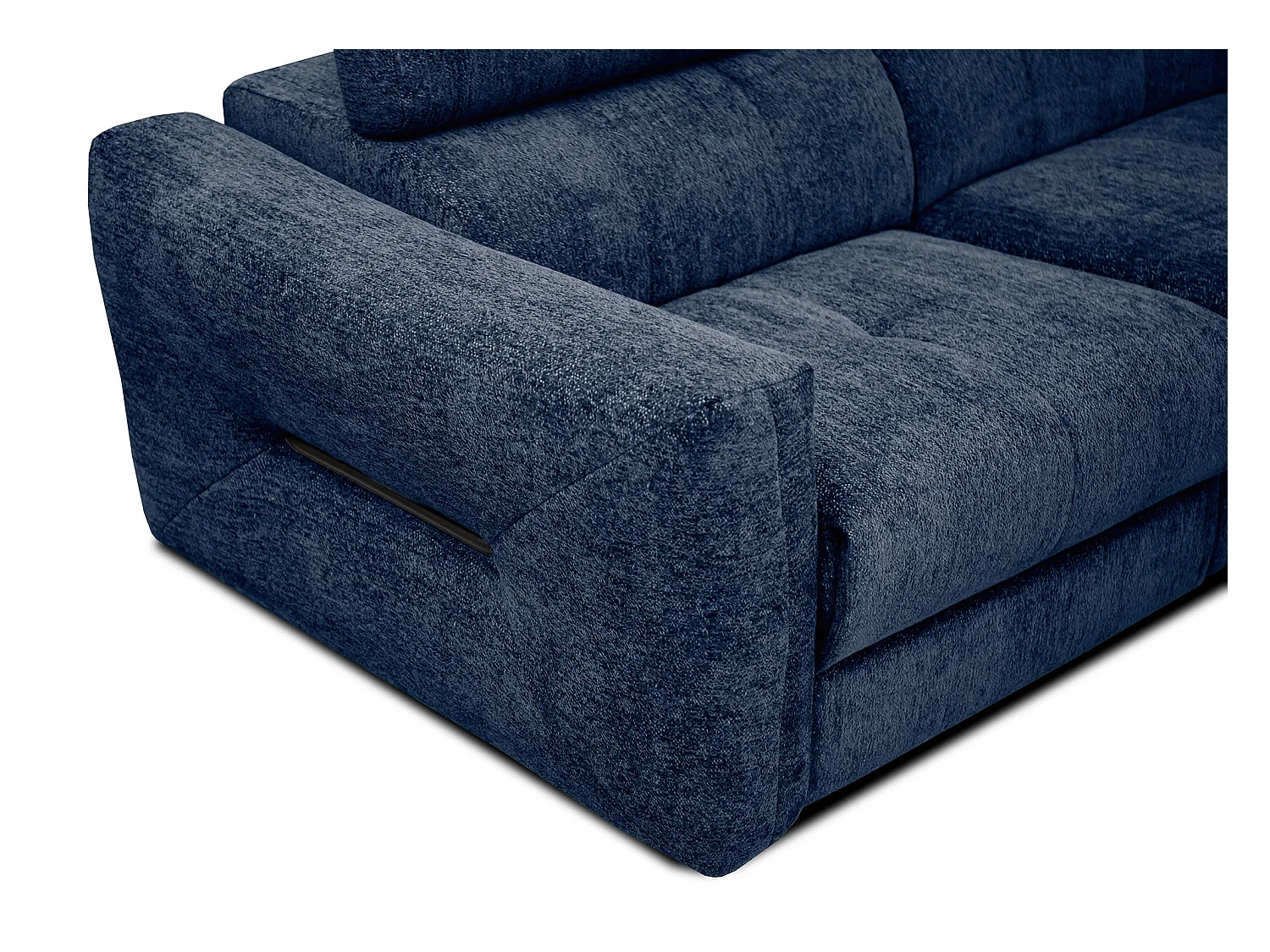 CALVERA Sofa 3-Sitzer mit 2 Relaxfunktionen und verstellbare Kopfstützen, dunkelblau