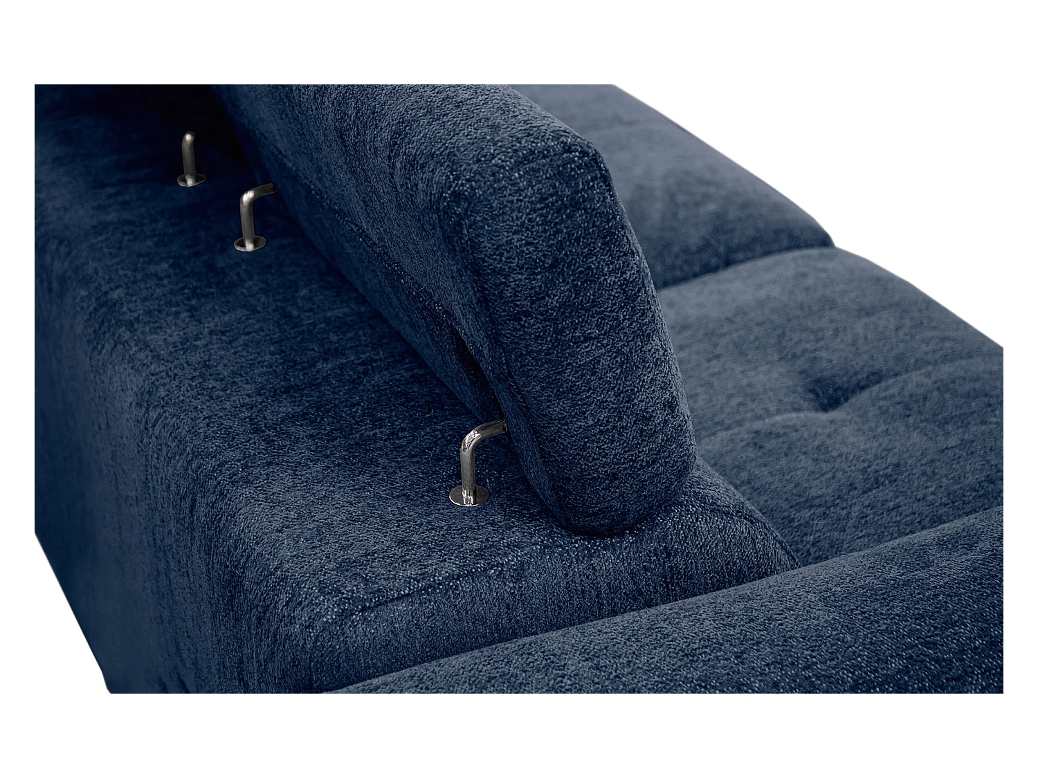 CALVERA Sofa 3-Sitzer mit 2 Relaxfunktionen und verstellbare Kopfstützen, dunkelblau
