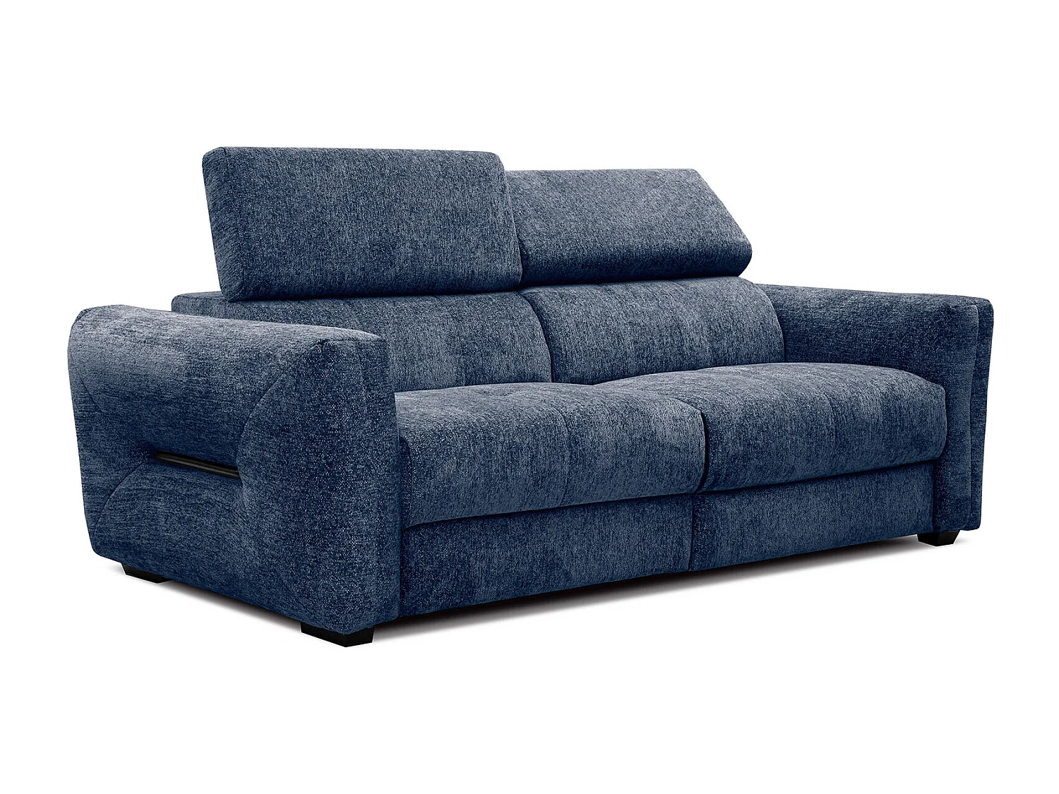 CALVERA Sofa 3-Sitzer mit 2 Relaxfunktionen und verstellbare Kopfstützen, dunkelblau