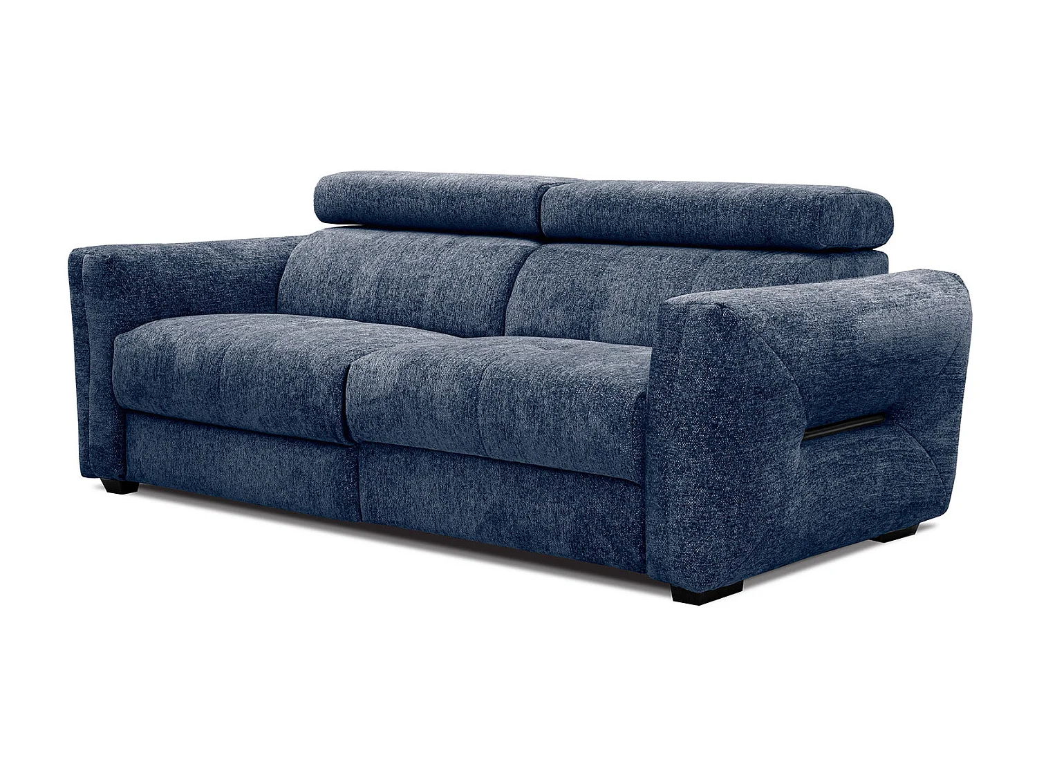 CALVERA Sofa 3-Sitzer mit 2 Relaxfunktionen und verstellbare Kopfstützen, dunkelblau