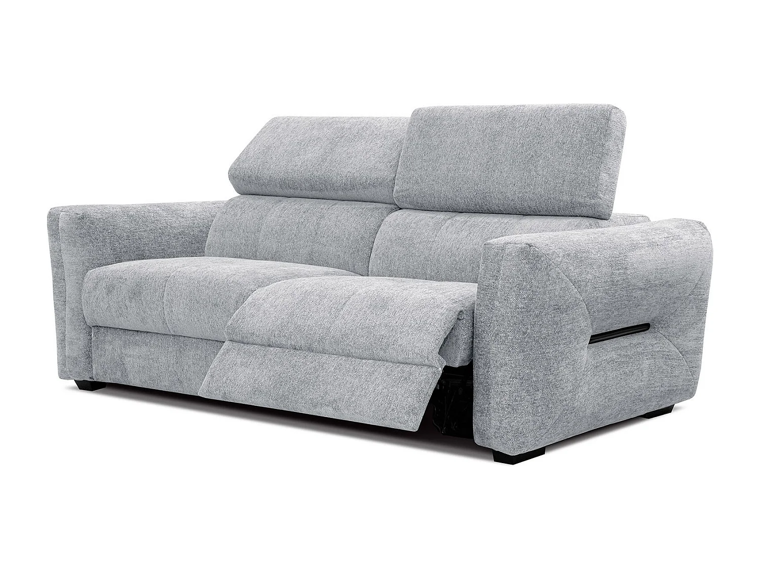 CALVERA Sofa 3-Sitzer mit 1 Relaxfunktion und verstellbare Kopfstützen, hellgrau