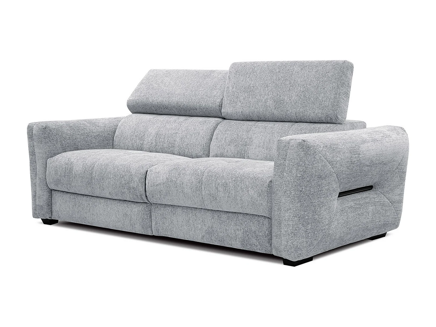 CALVERA Sofa 3-Sitzer mit 1 Relaxfunktion und verstellbare Kopfstützen, hellgrau