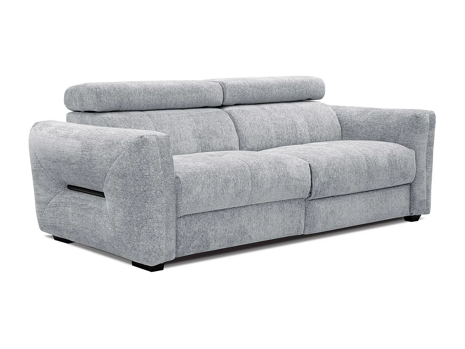 CALVERA Sofa 3-Sitzer mit 1 Relaxfunktion und verstellbare Kopfstützen, hellgrau