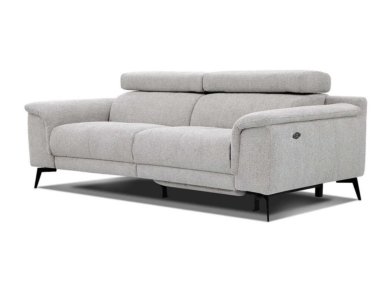 FIERO Sofa 3-Sitzer mit 1 Relaxfunktion und verstellbare Kopfstützen, creme