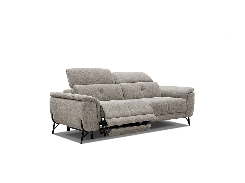 AVENA Sofa 3-Sitzer mit 1 Relaxfunktion und verstellbare Kopfstützen, taupe