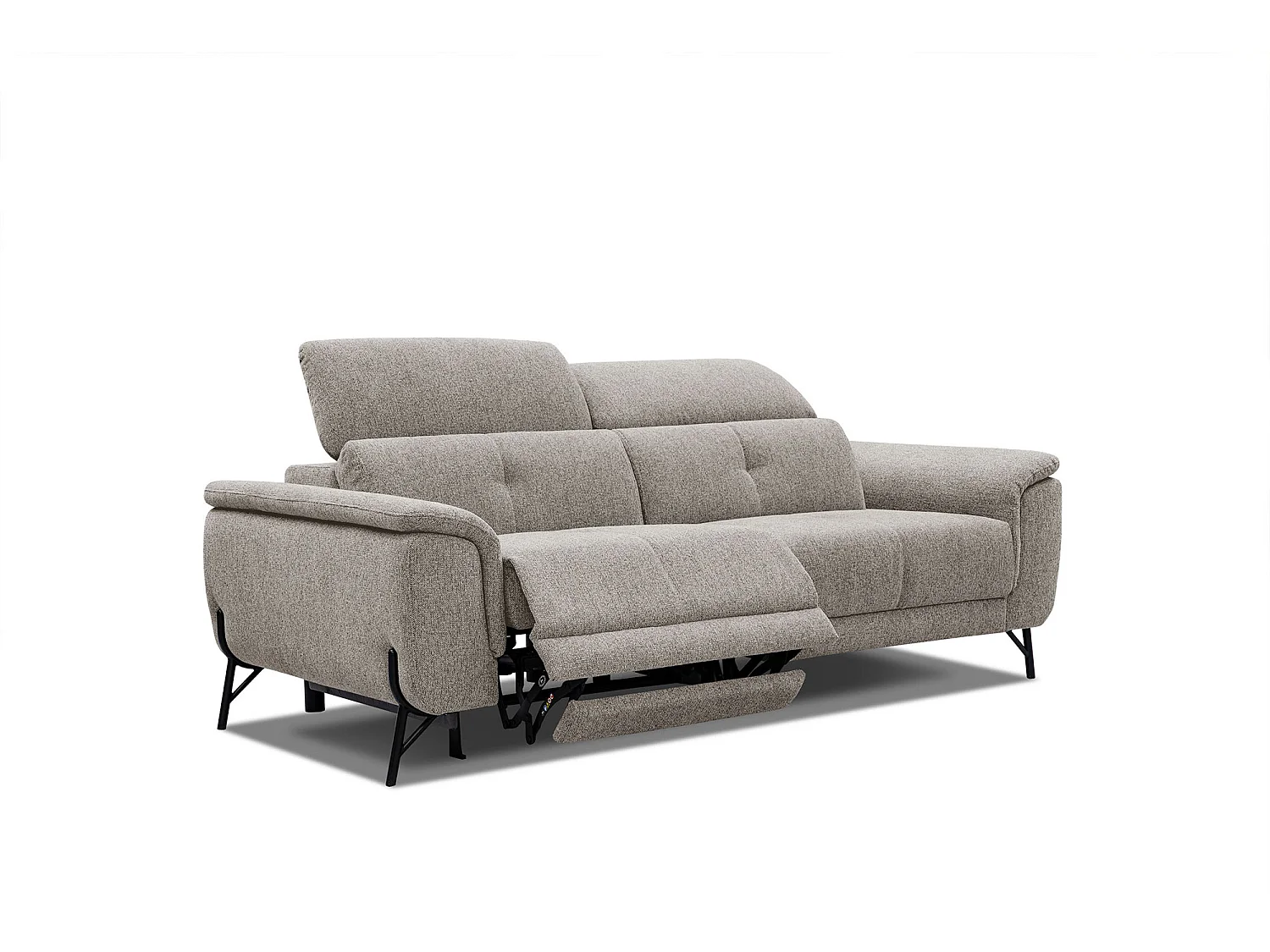 AVENA Sofa 3-Sitzer mit 1 Relaxfunktion und verstellbare Kopfstützen, taupe