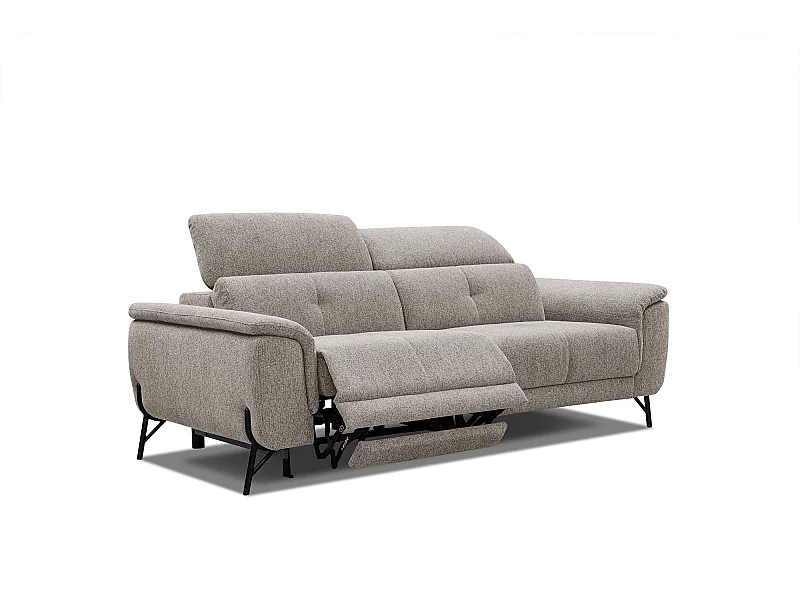 AVENA Sofa 3-Sitzer mit 1 Relaxfunktion und verstellbare Kopfstützen, taupe