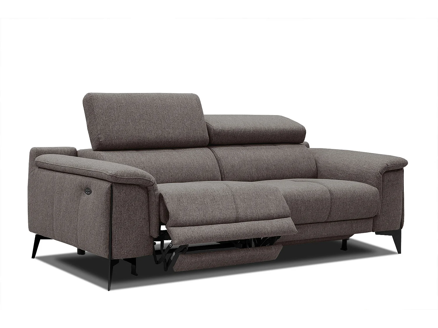 MATERA Sofa 3-Sitzer mit 2 Relaxfunktionen und verstellbare Kopfstützen, dunkelbraun