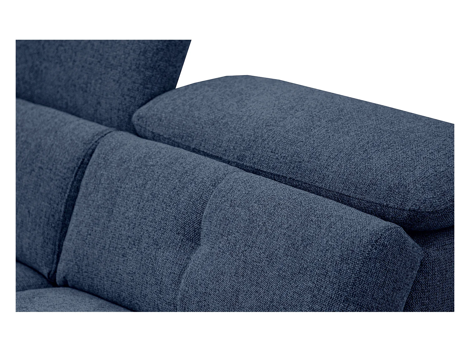 Canapé droit 3 places avec 2 relax électriques tissu bleu foncé - AVENA