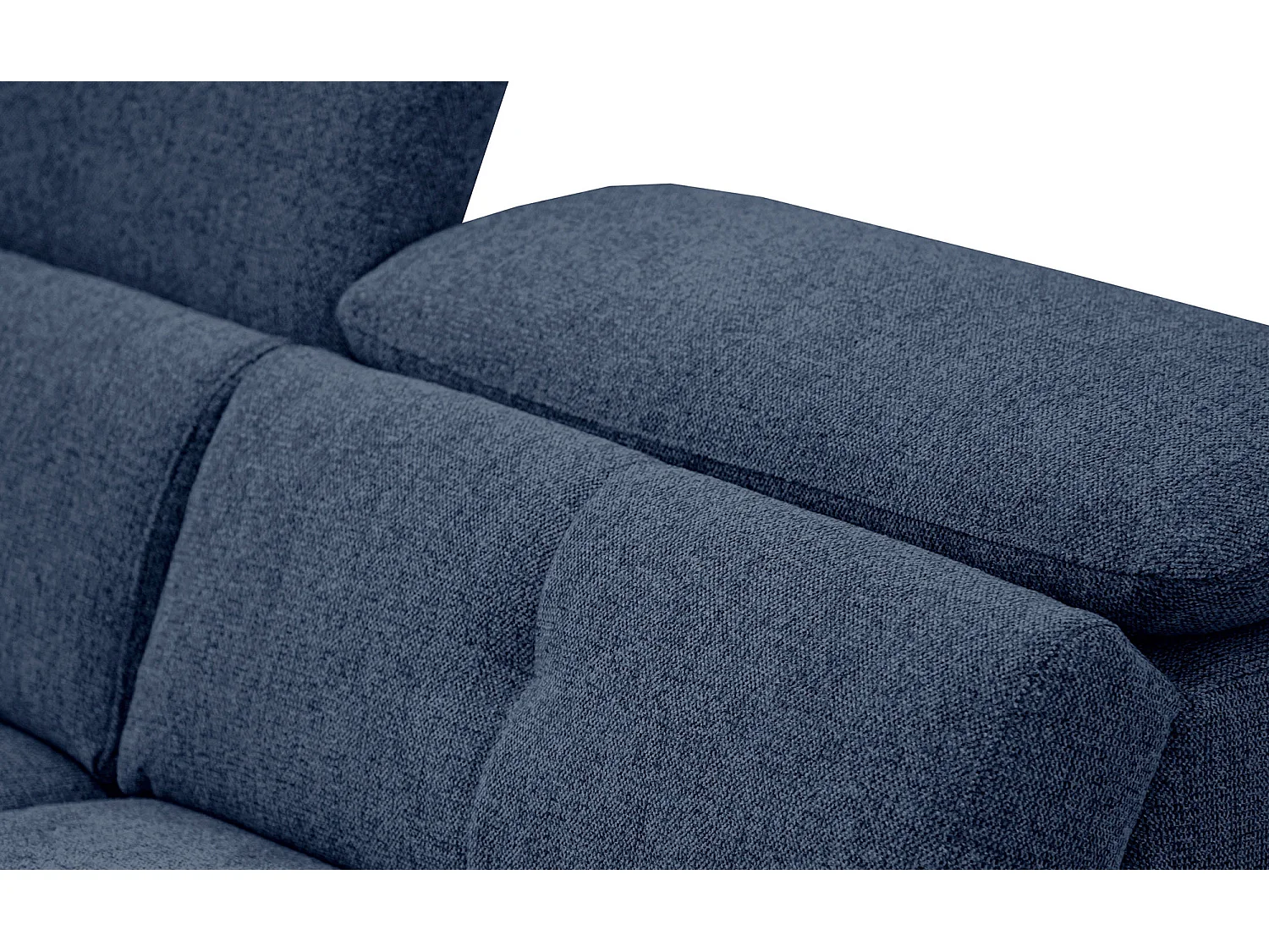 Canapé droit 3 places avec 2 relax électriques tissu bleu foncé - AVENA