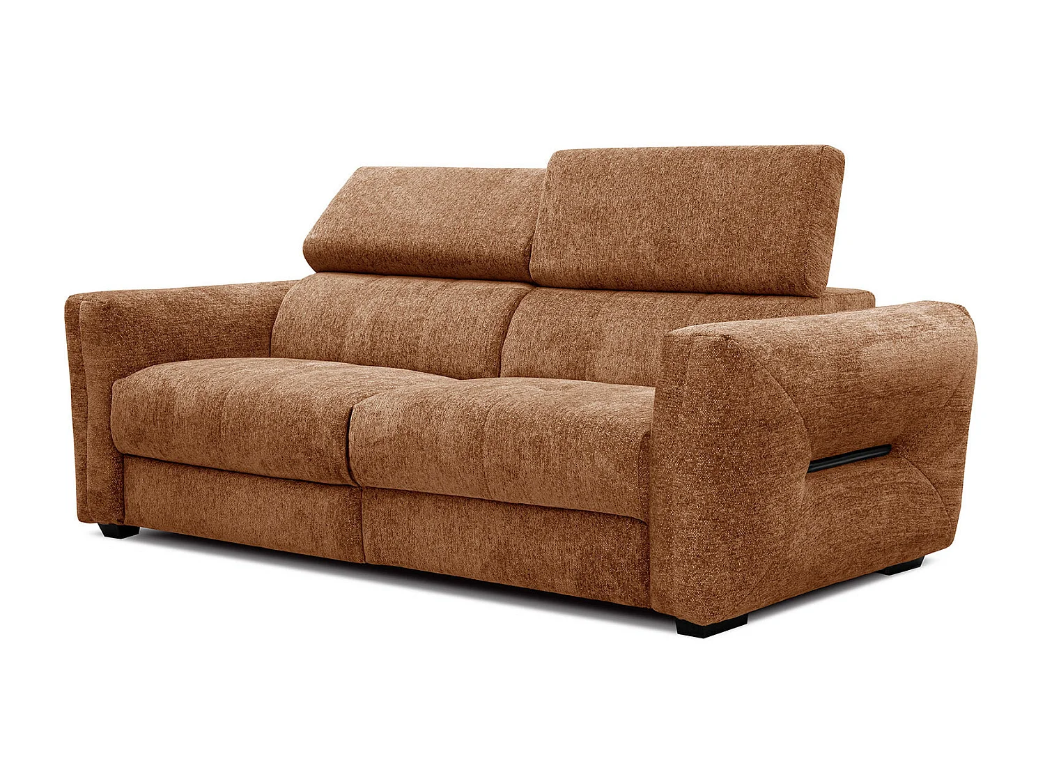 CALVERA Sofa 3-Sitzer mit 1 Relaxfunktion und verstellbare Kopfstützen, dunkelorange