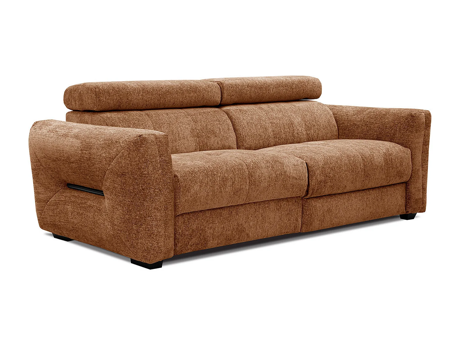 CALVERA Sofa 3-Sitzer mit 1 Relaxfunktion und verstellbare Kopfstützen, dunkelorange