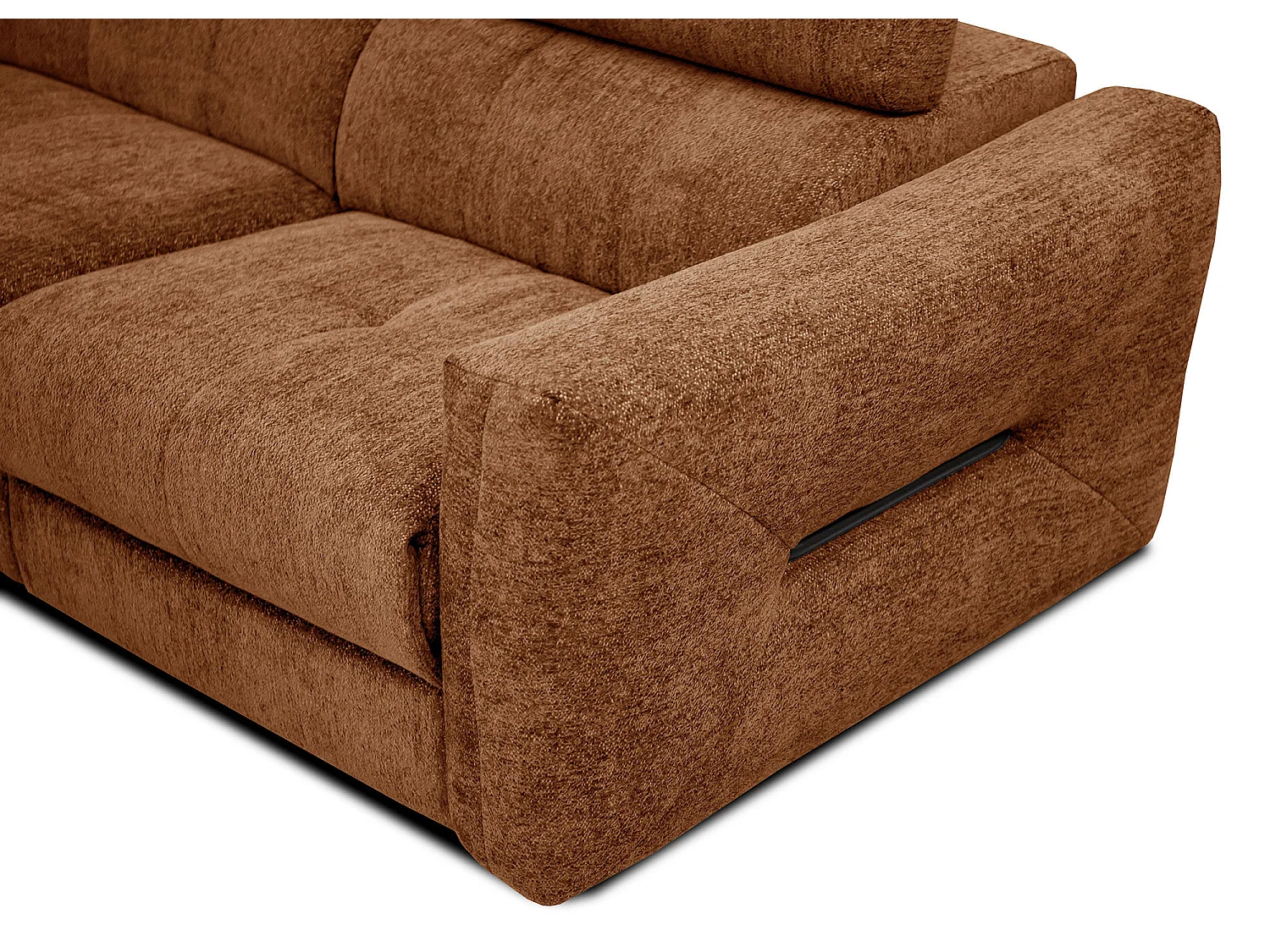 CALVERA Sofa 3-Sitzer mit 1 Relaxfunktion und verstellbare Kopfstützen, dunkelorange