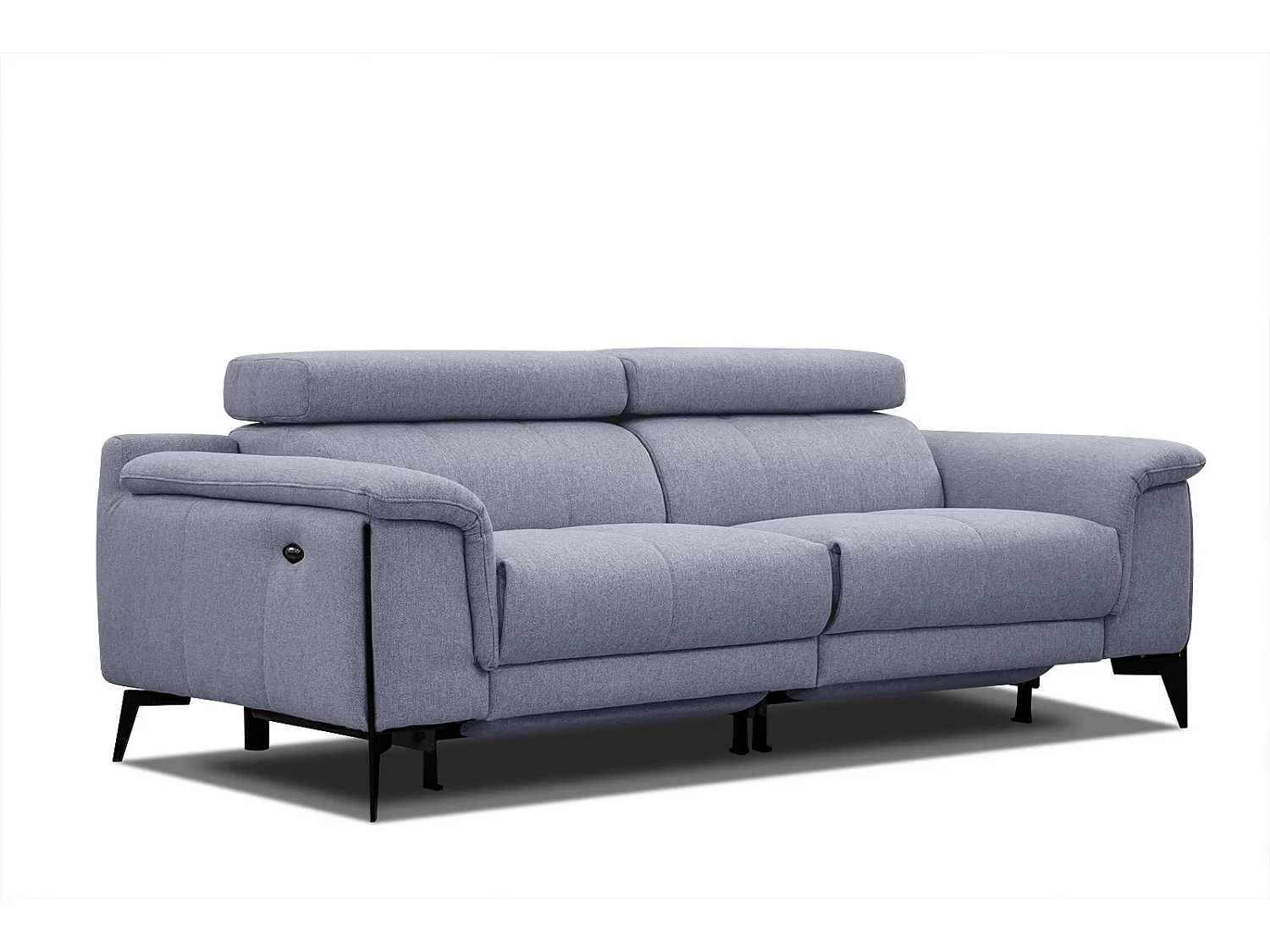 MATERA Sofa 3-Sitzer mit 2 Relaxfunktionen und verstellbare Kopfstützen, hellblau