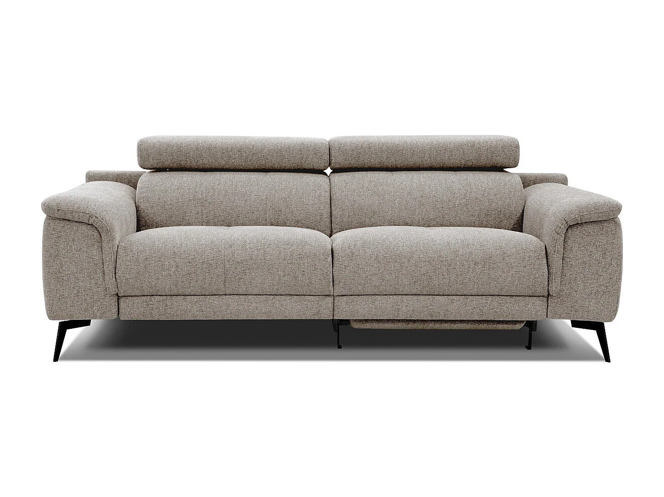 FIERO Sofa 3-Sitzer mit 1 Relaxfunktion und verstellbare Kopfstützen, taupe