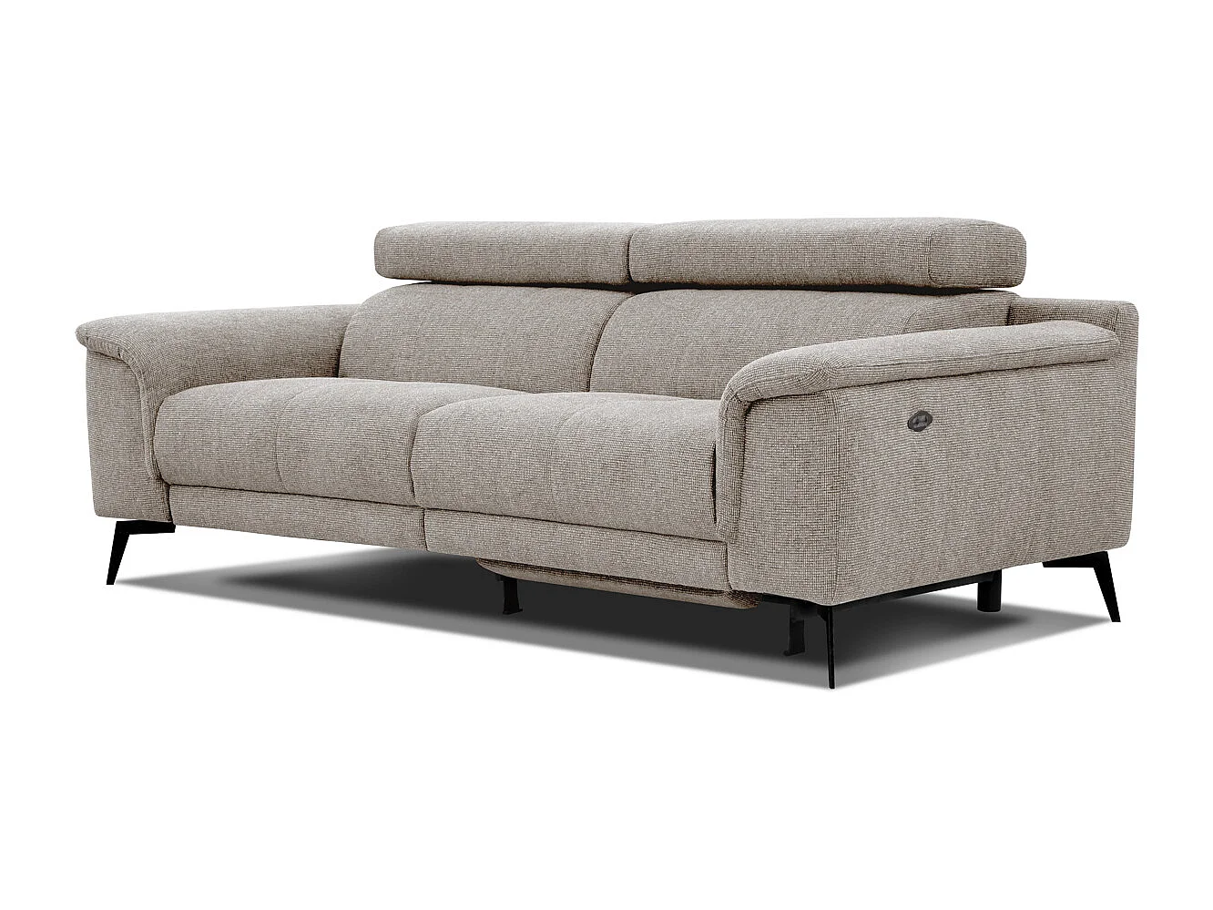Canapé droit Fiero 3 places avec un relax électrique côté droit tissu taupe