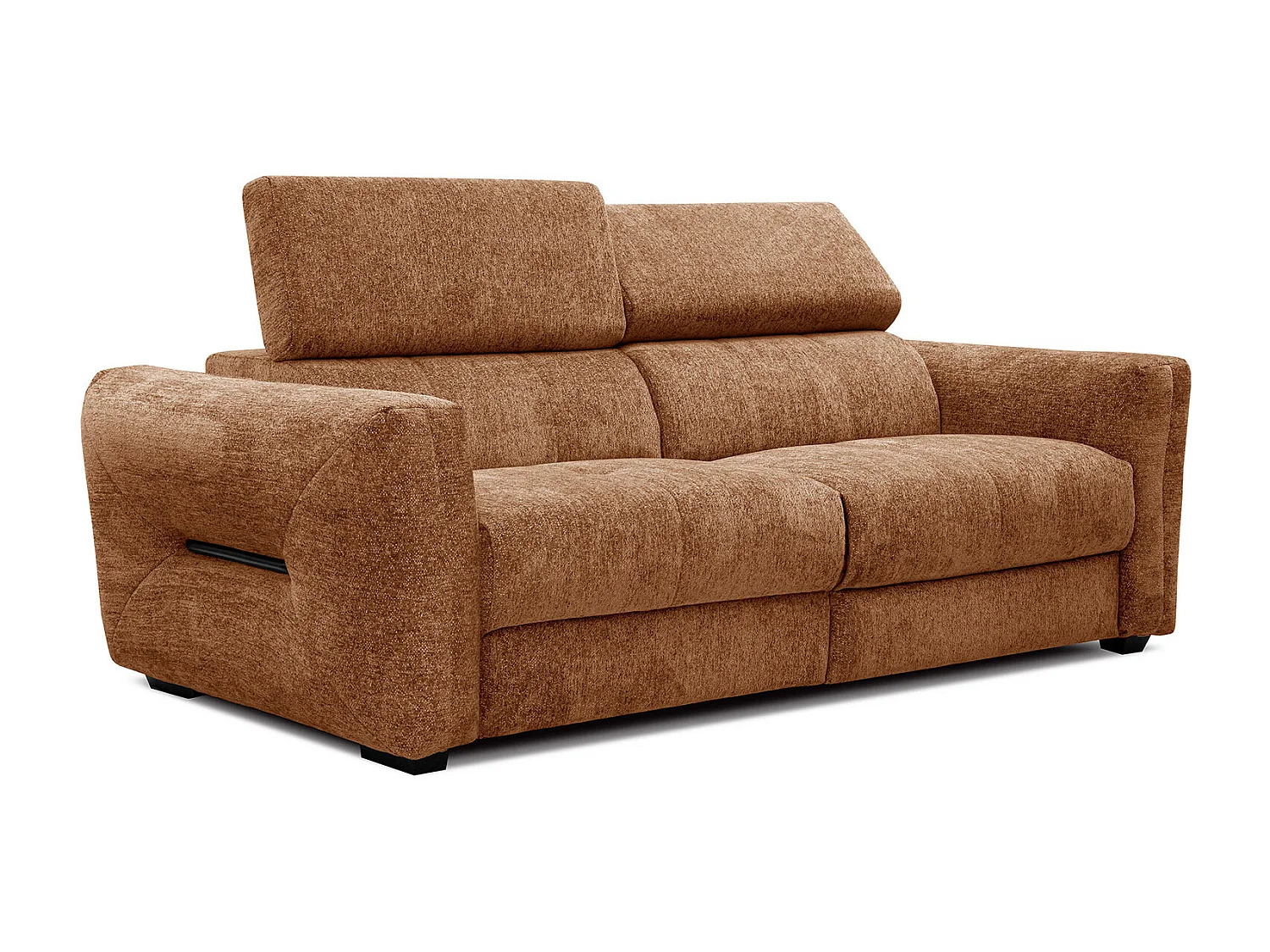 CALVERA Sofa 3-Sitzer mit 1 Relaxfunktion und verstellbare Kopfstützen, dunkelorange