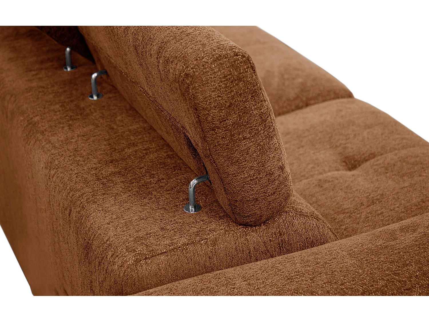 CALVERA Sofa 3-Sitzer mit 1 Relaxfunktion und verstellbare Kopfstützen, dunkelorange