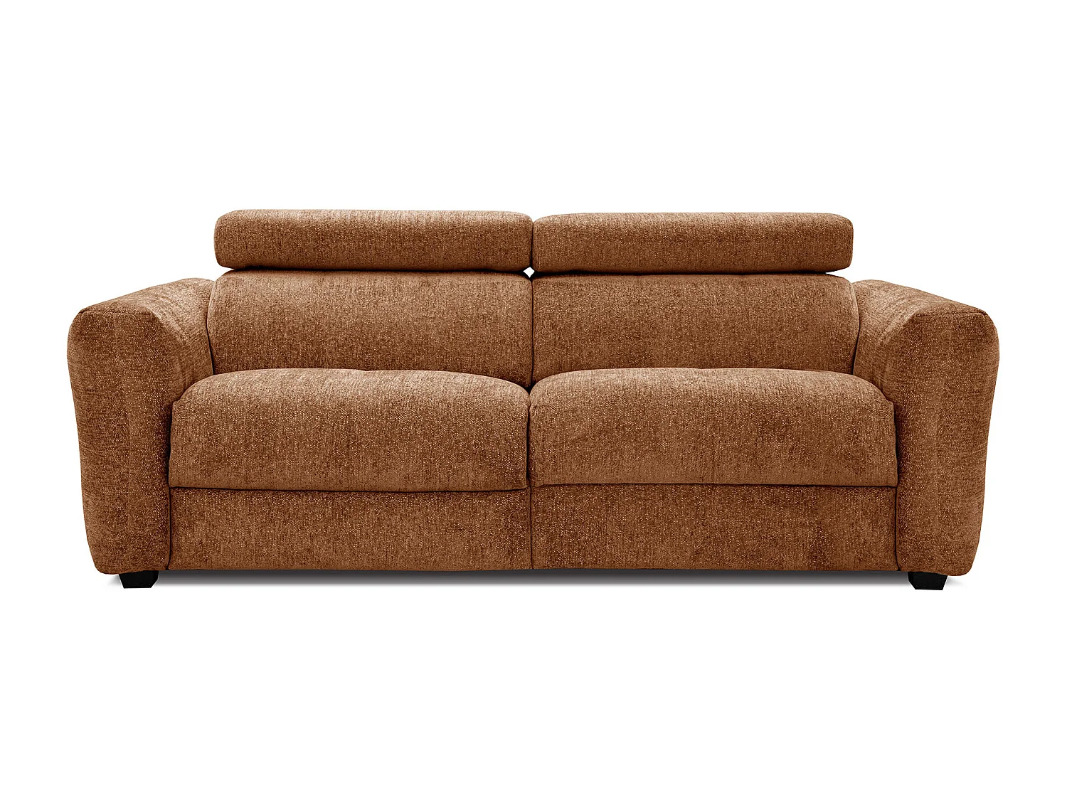 CALVERA Sofa 3-Sitzer mit 1 Relaxfunktion und verstellbare Kopfstützen, dunkelorange