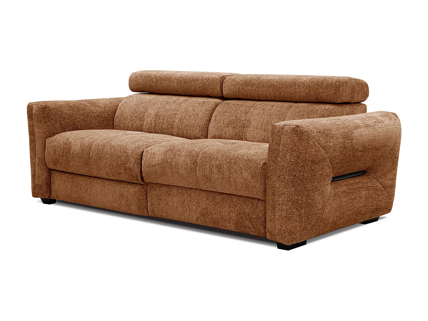 CALVERA Sofa 3-Sitzer mit 1 Relaxfunktion und verstellbare Kopfstützen, dunkelorange