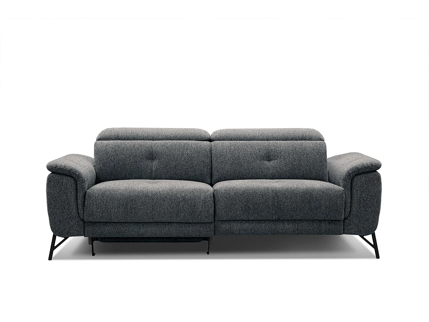 AVENA Sofa 3-Sitzer mit 1 Relaxfunktion und verstellbare Kopfstützen, dunkelgrau