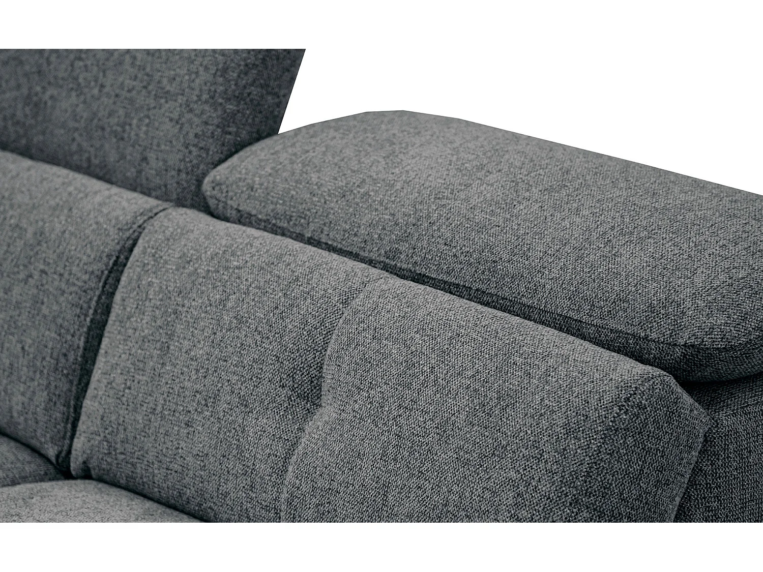 AVENA Sofa 3-Sitzer mit 1 Relaxfunktion und verstellbare Kopfstützen, dunkelgrau