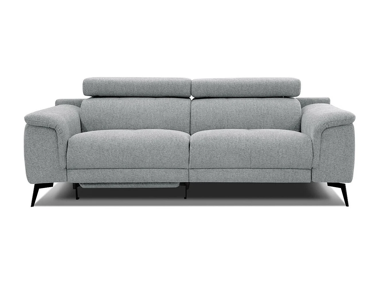 FIERO Sofa 3-Sitzer mit 1 Relaxfunktion und verstellbare Kopfstützen, silbergrau