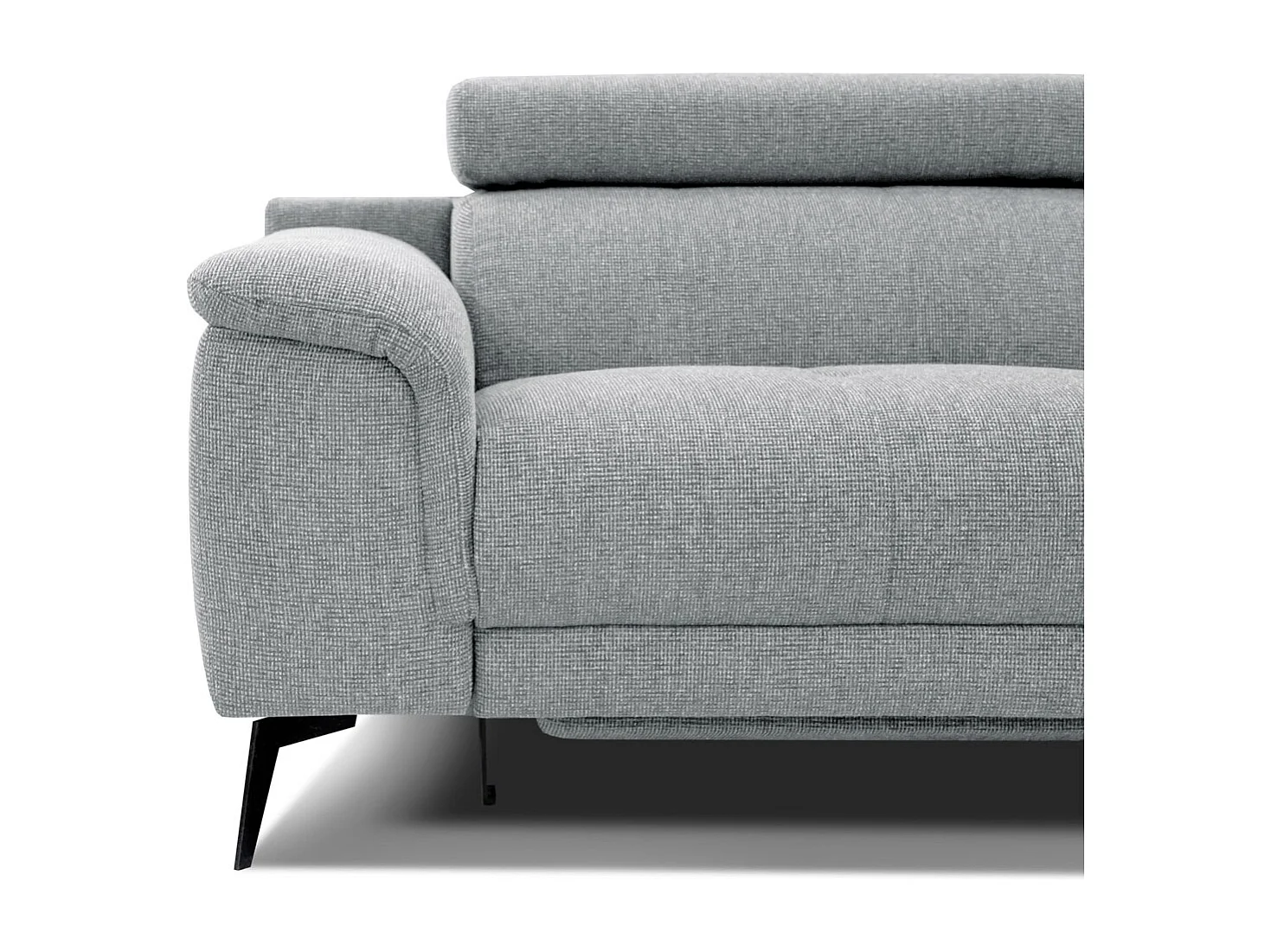 FIERO Sofa 3-Sitzer mit 1 Relaxfunktion und verstellbare Kopfstützen, silbergrau