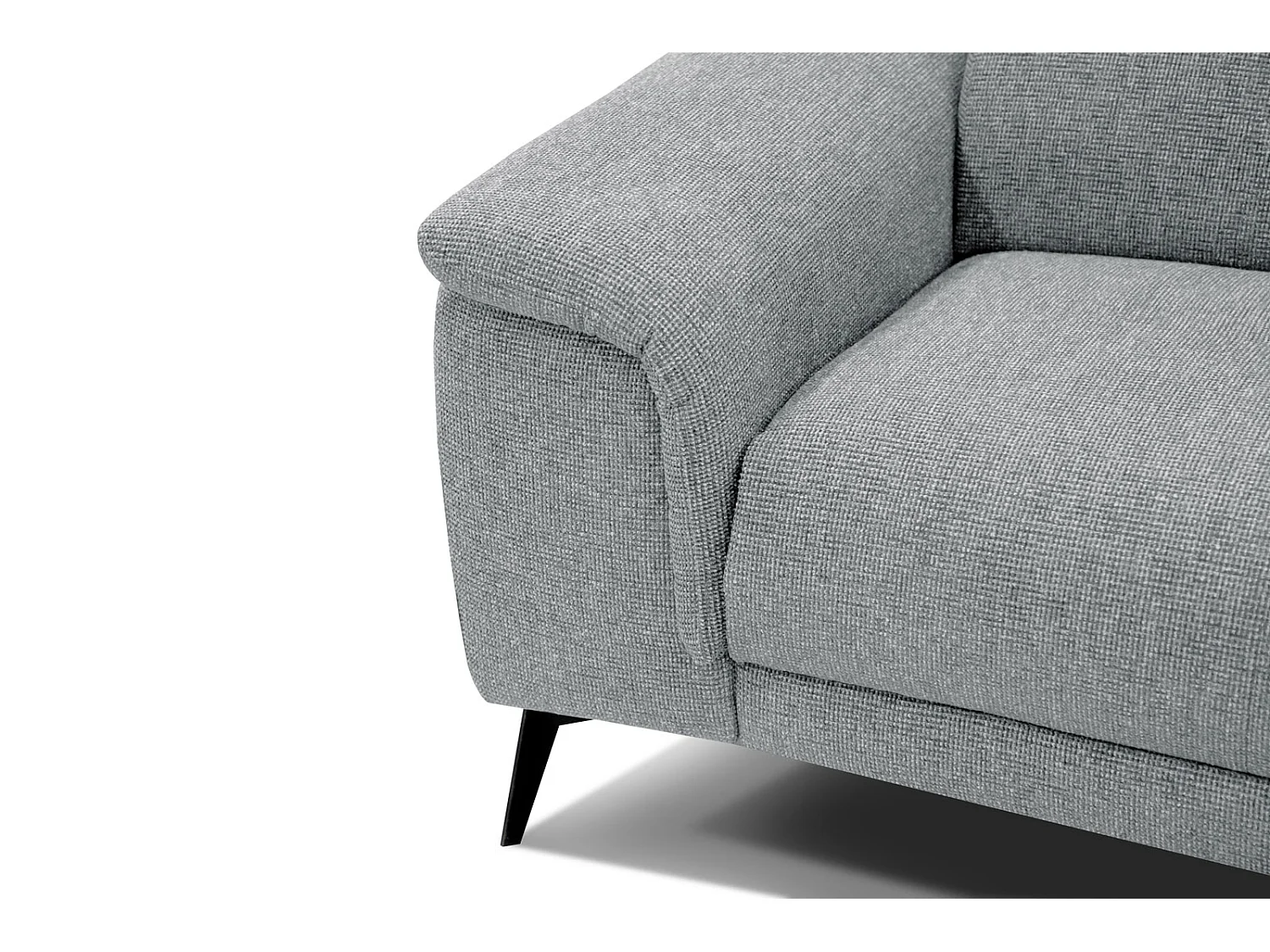 FIERO Sofa 3-Sitzer mit 1 Relaxfunktion und verstellbare Kopfstützen, silbergrau