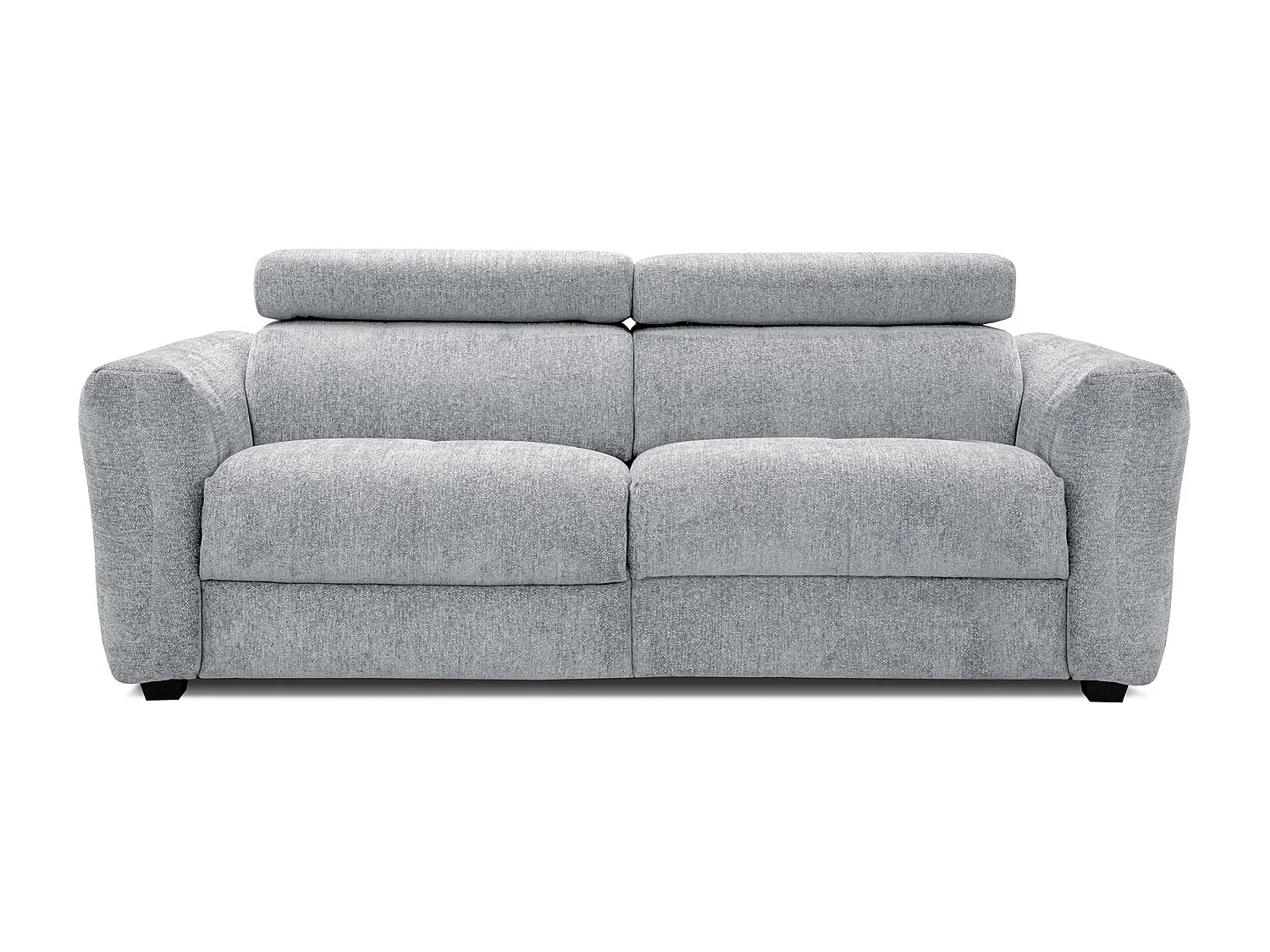 CALVERA Sofa 3-Sitzer mit 2 Relaxfunktionen und verstellbare Kopfstützen, hellgrau