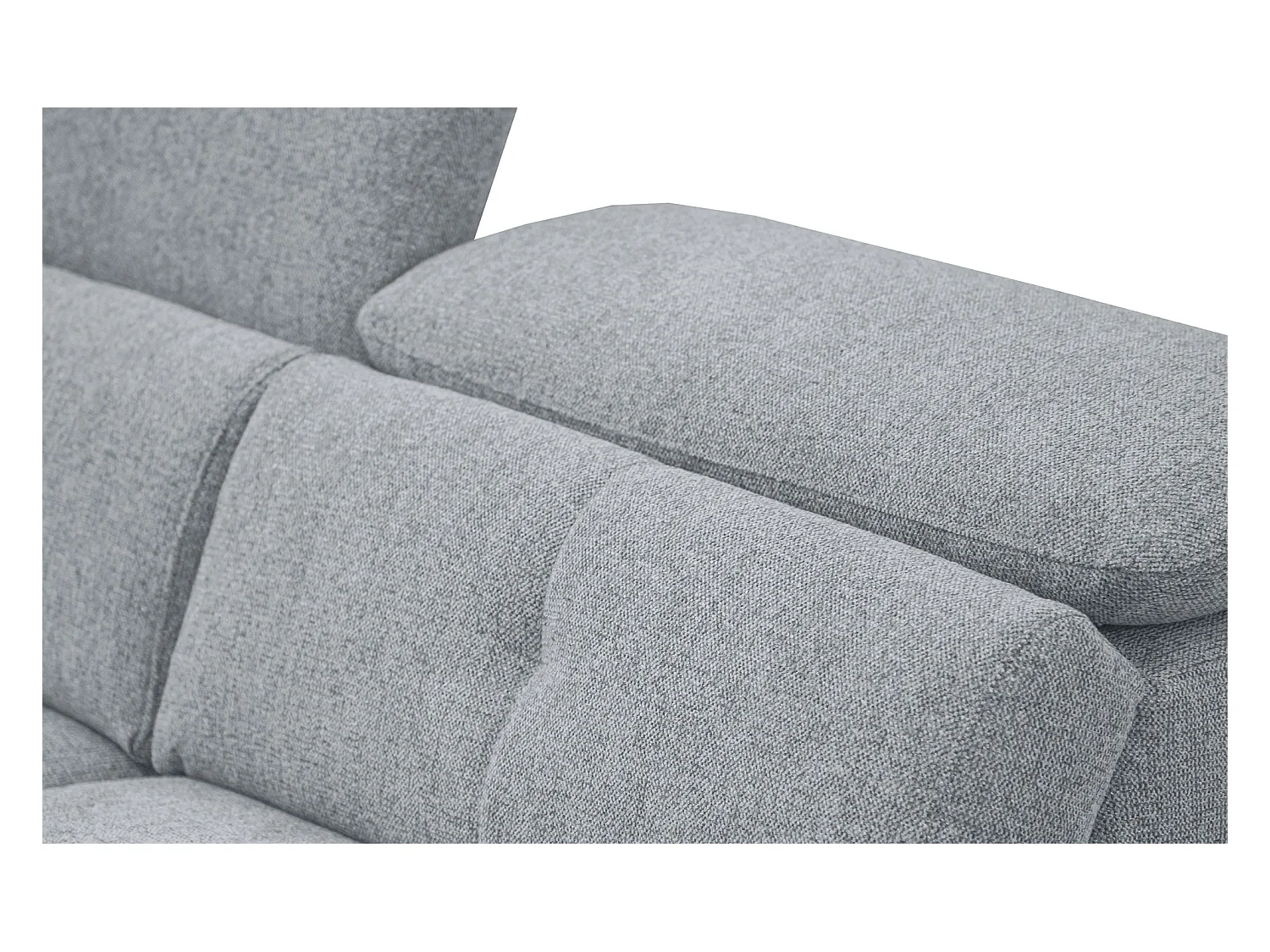 Canapé droit 3 places avec 2 relax électriques tissu gris clair - AVENA