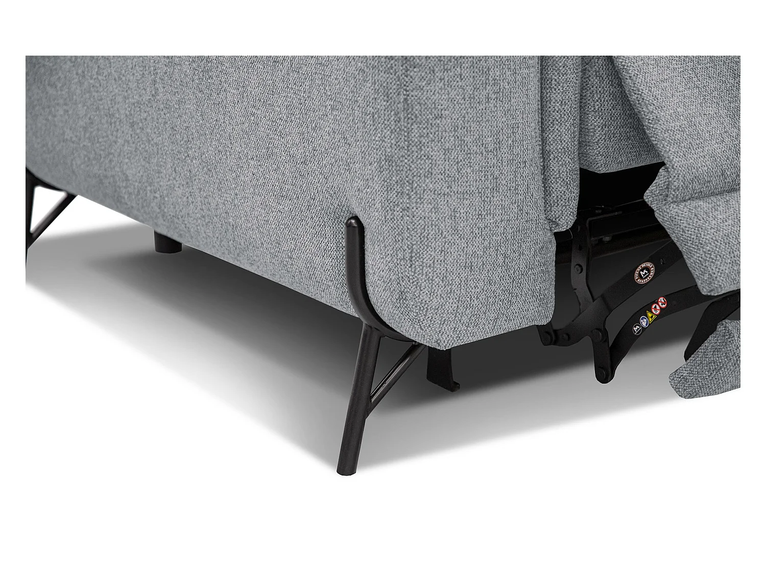 Canapé droit 3 places avec 2 relax électriques tissu gris clair - AVENA