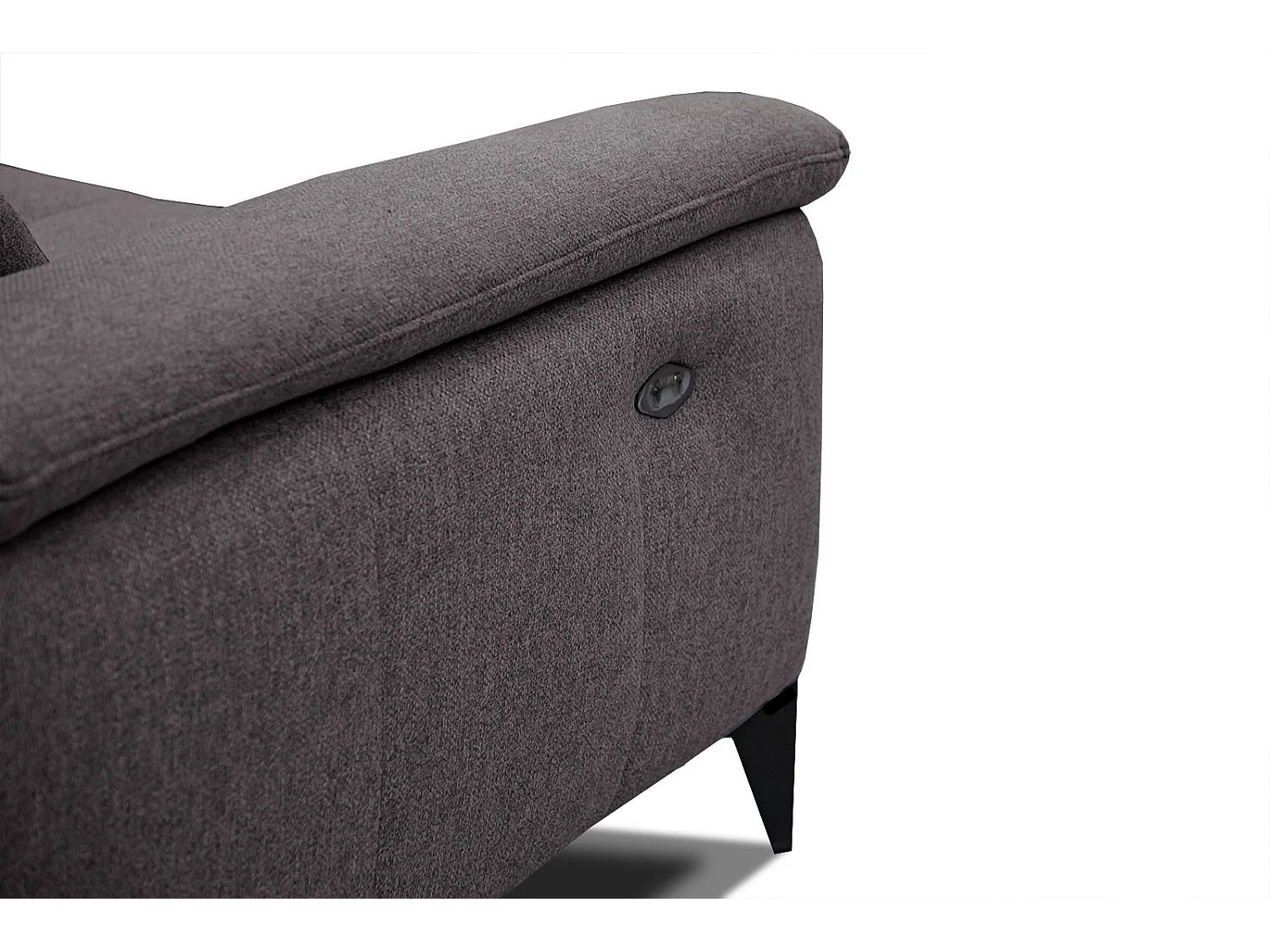 Canapé droit 3 places avec 2 relax électriques tissu gris foncé - Matera