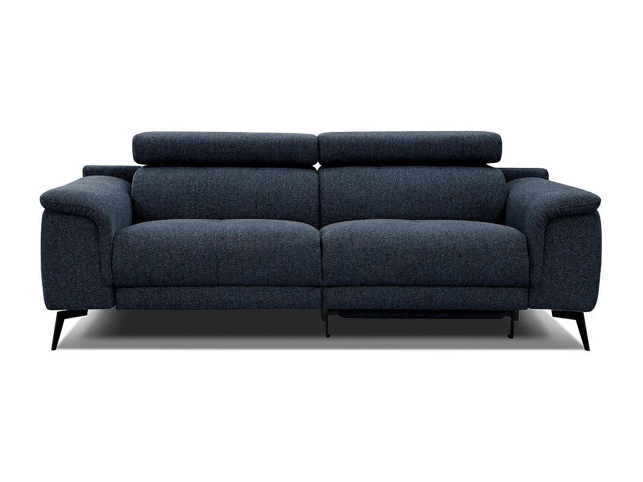 FIERO Sofa 3-Sitzer mit 1 Relaxfunktion und verstellbare Kopfstützen, marineblau