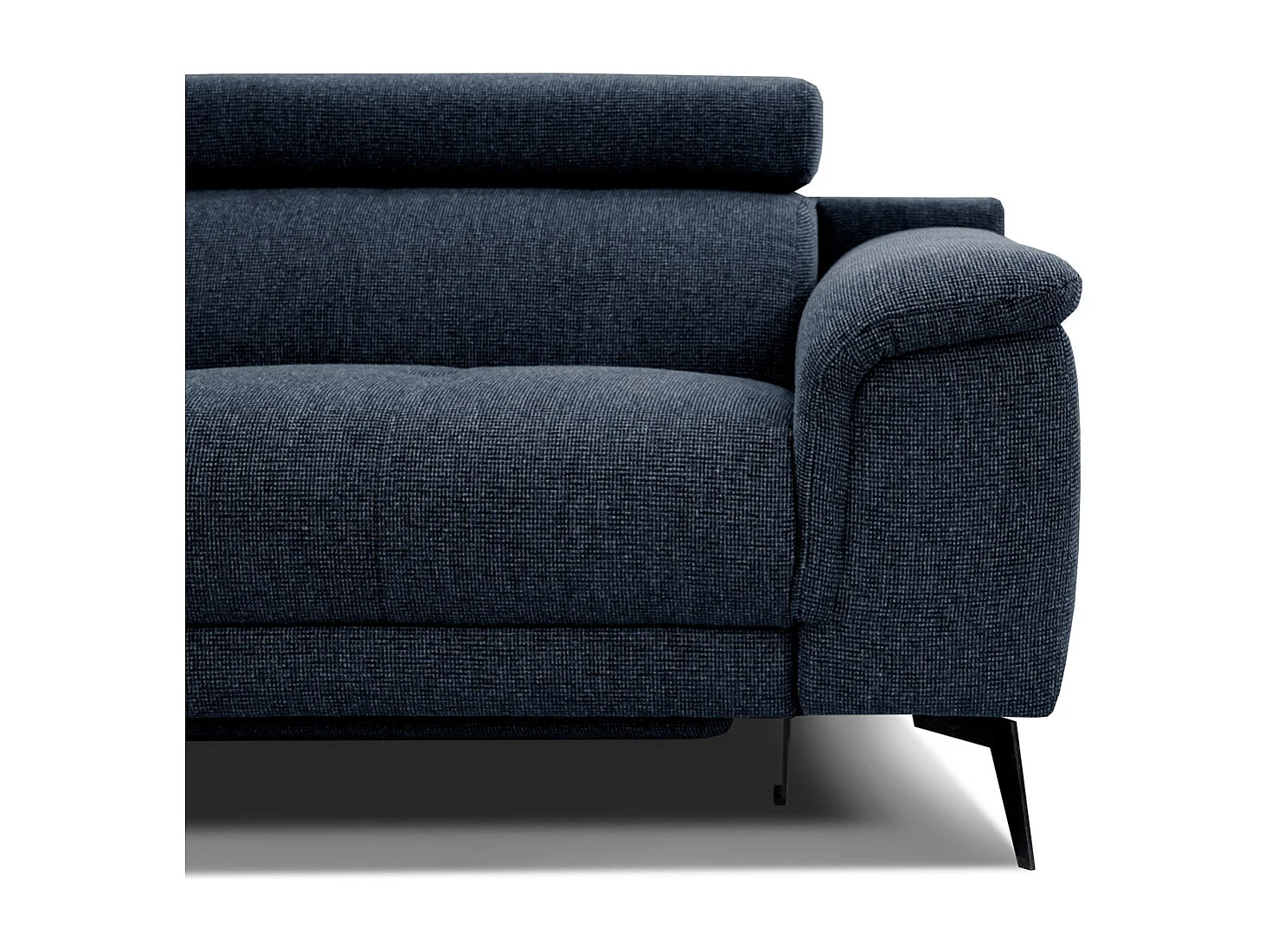 FIERO Sofa 3-Sitzer mit 1 Relaxfunktion und verstellbare Kopfstützen, marineblau