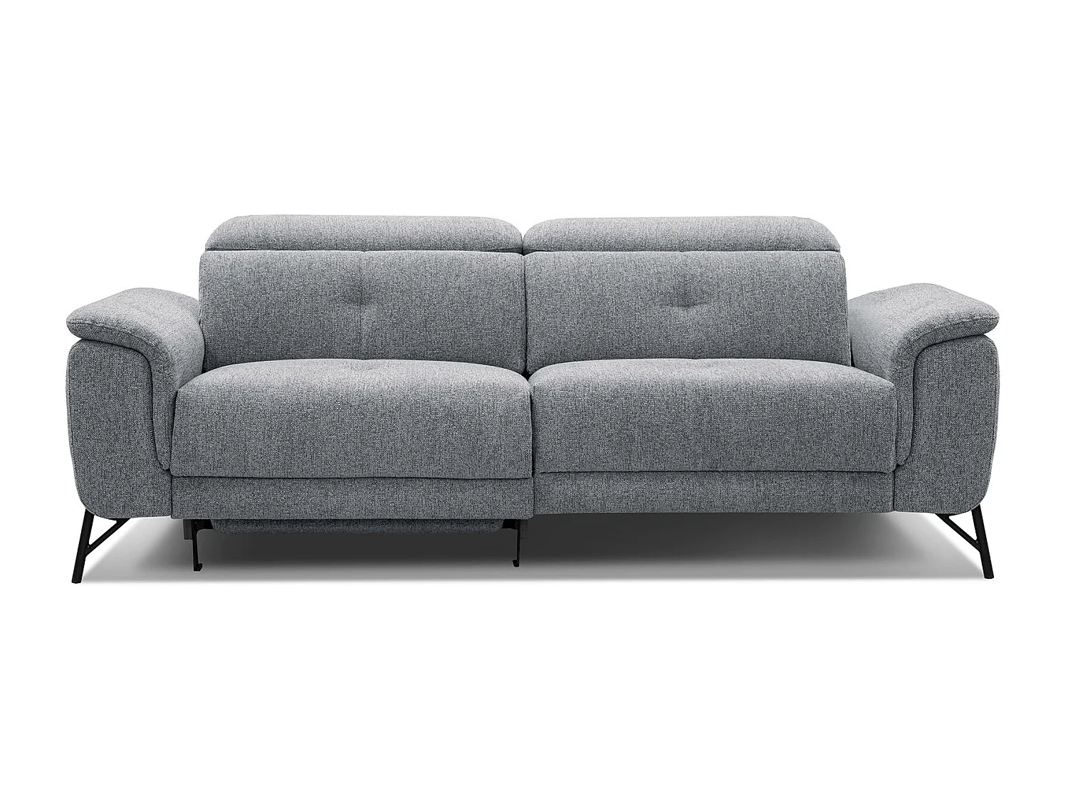 AVENA Sofa 3-Sitzer mit 1 Relaxfunktion und verstellbare Kopfstützen, grau