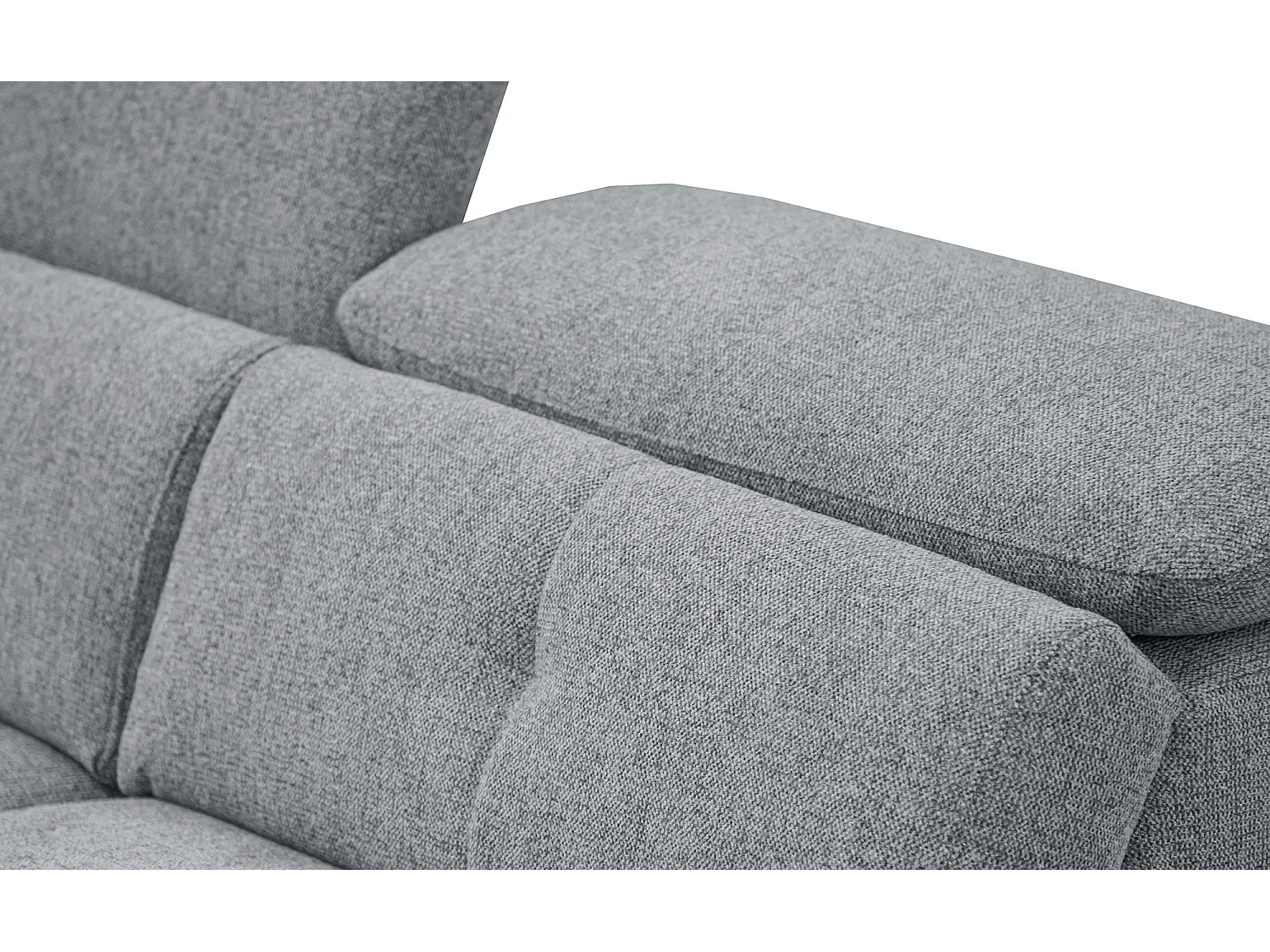 AVENA Sofa 3-Sitzer mit 1 Relaxfunktion und verstellbare Kopfstützen, grau