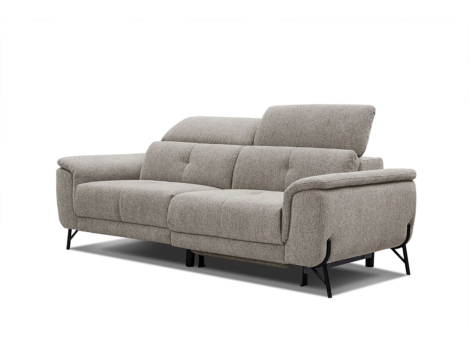 AVENA Sofa 3-Sitzer mit 1 Relaxfunktion und verstellbare Kopfstützen, taupe
