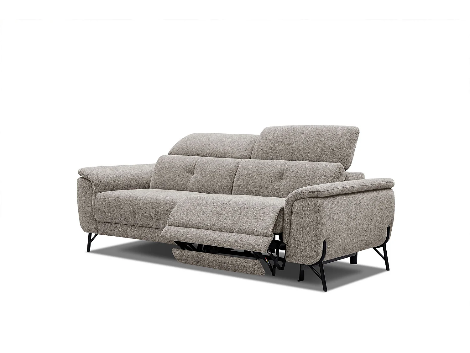 AVENA Sofa 3-Sitzer mit 1 Relaxfunktion und verstellbare Kopfstützen, taupe
