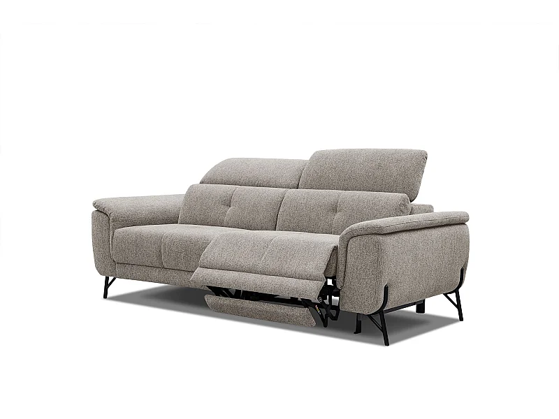 AVENA Sofa 3-Sitzer mit 1 Relaxfunktion und verstellbare Kopfstützen, taupe