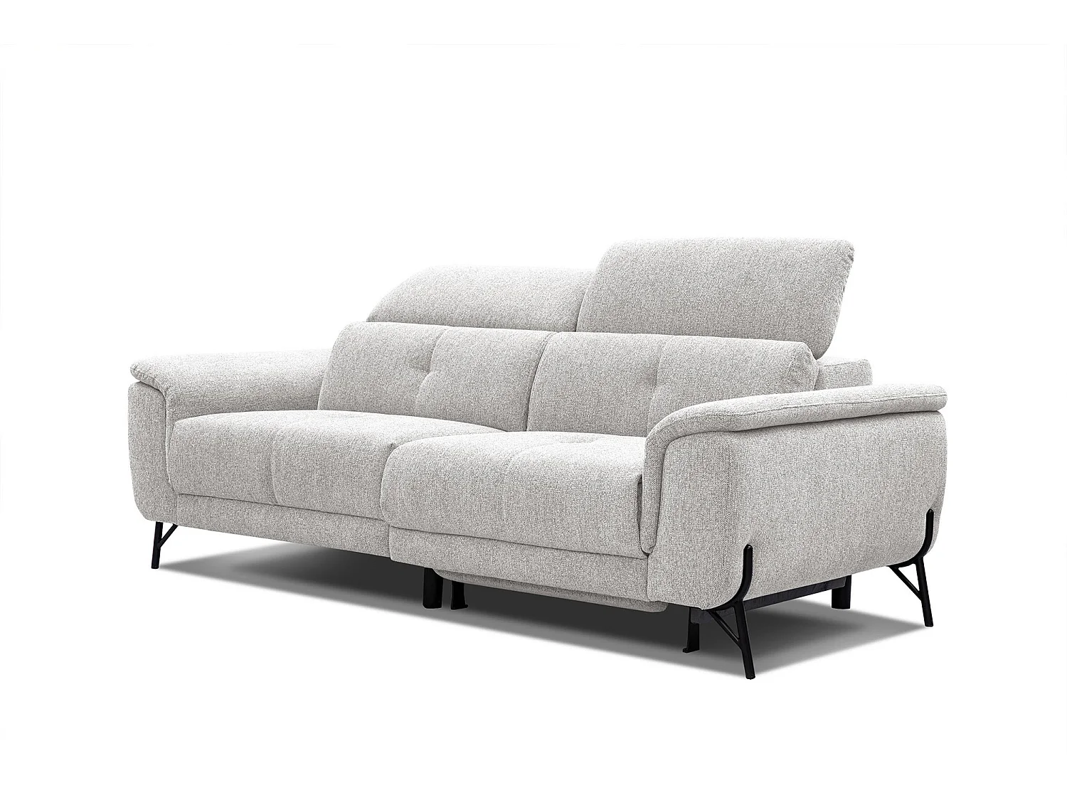 AVENA Sofa 3-Sitzer mit 1 Relaxfunktion und verstellbare Kopfstützen, creme