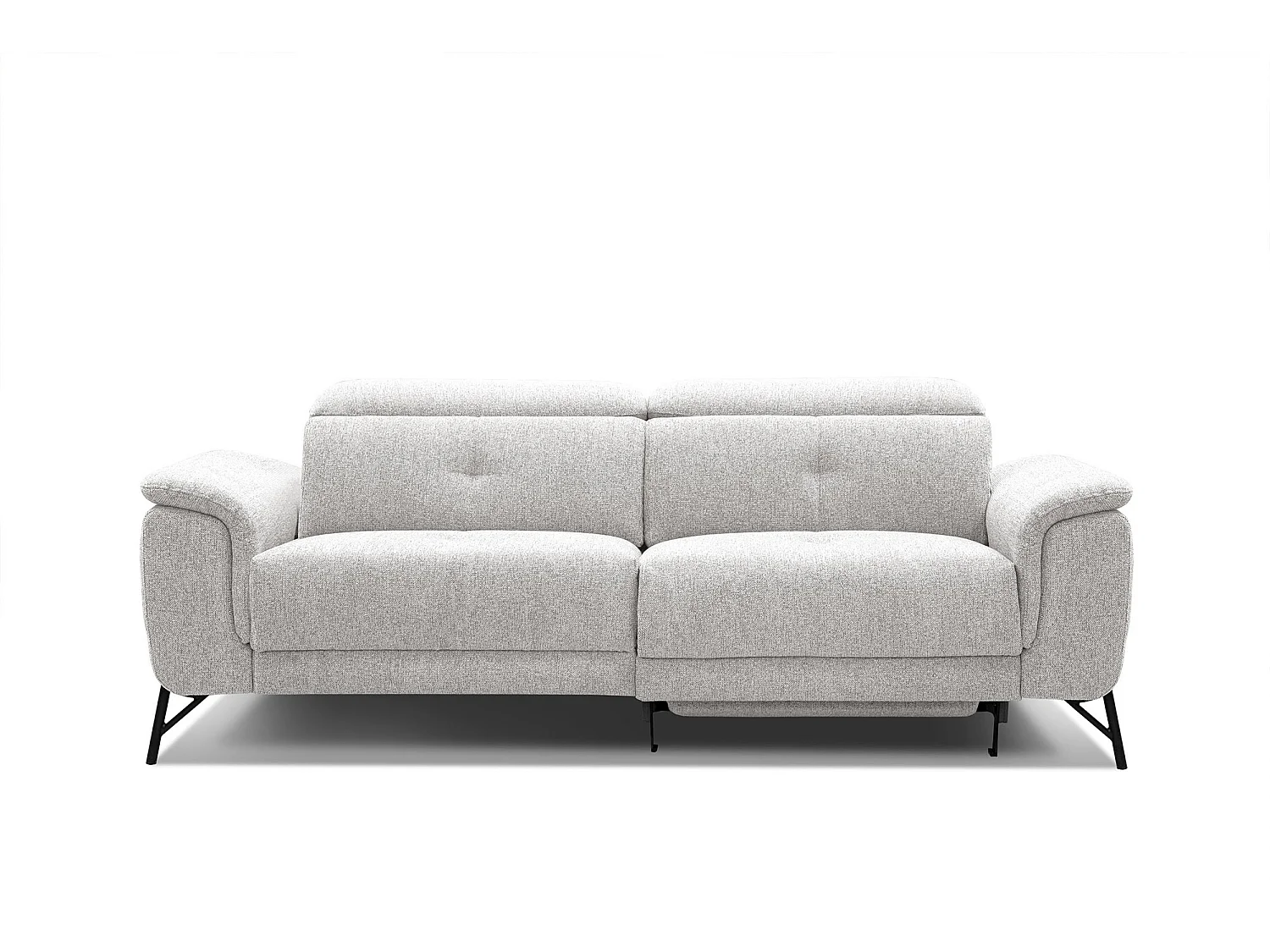 AVENA Sofa 3-Sitzer mit 1 Relaxfunktion und verstellbare Kopfstützen, creme