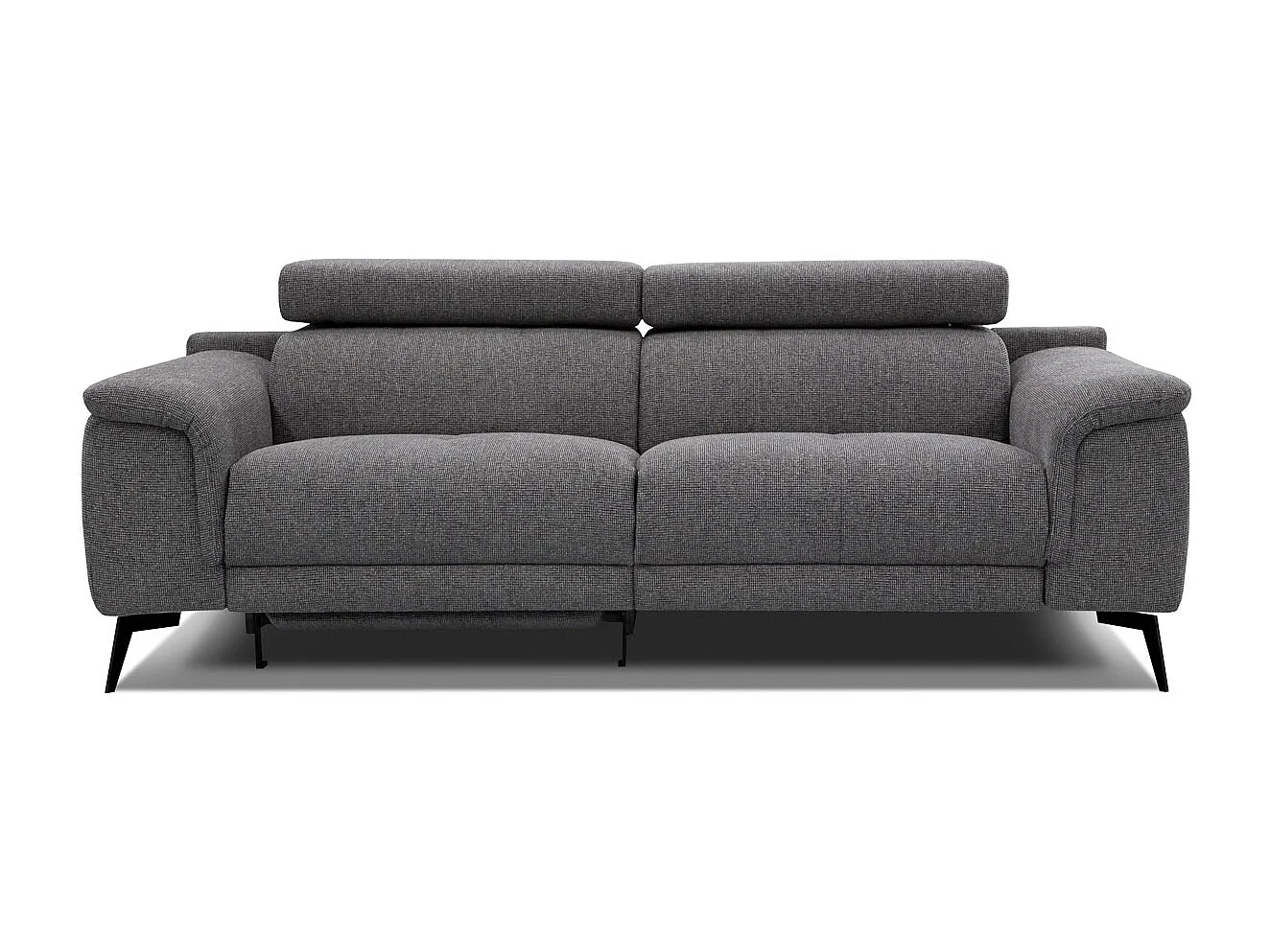 FIERO Sofa 3-Sitzer mit 1 Relaxfunktion und verstellbare Kopfstützen, dunkelgrau