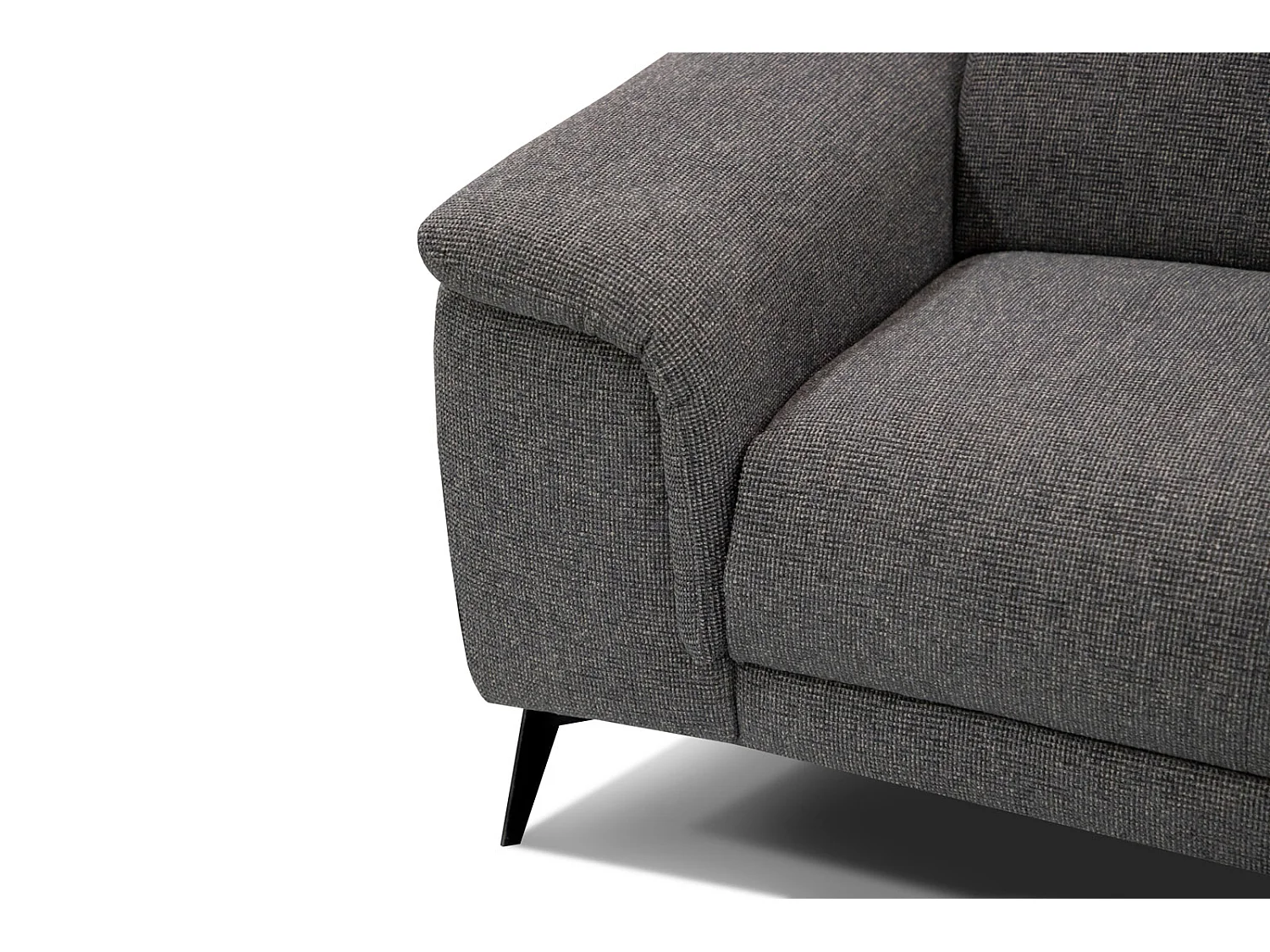 FIERO Sofa 3-Sitzer mit 1 Relaxfunktion und verstellbare Kopfstützen, dunkelgrau