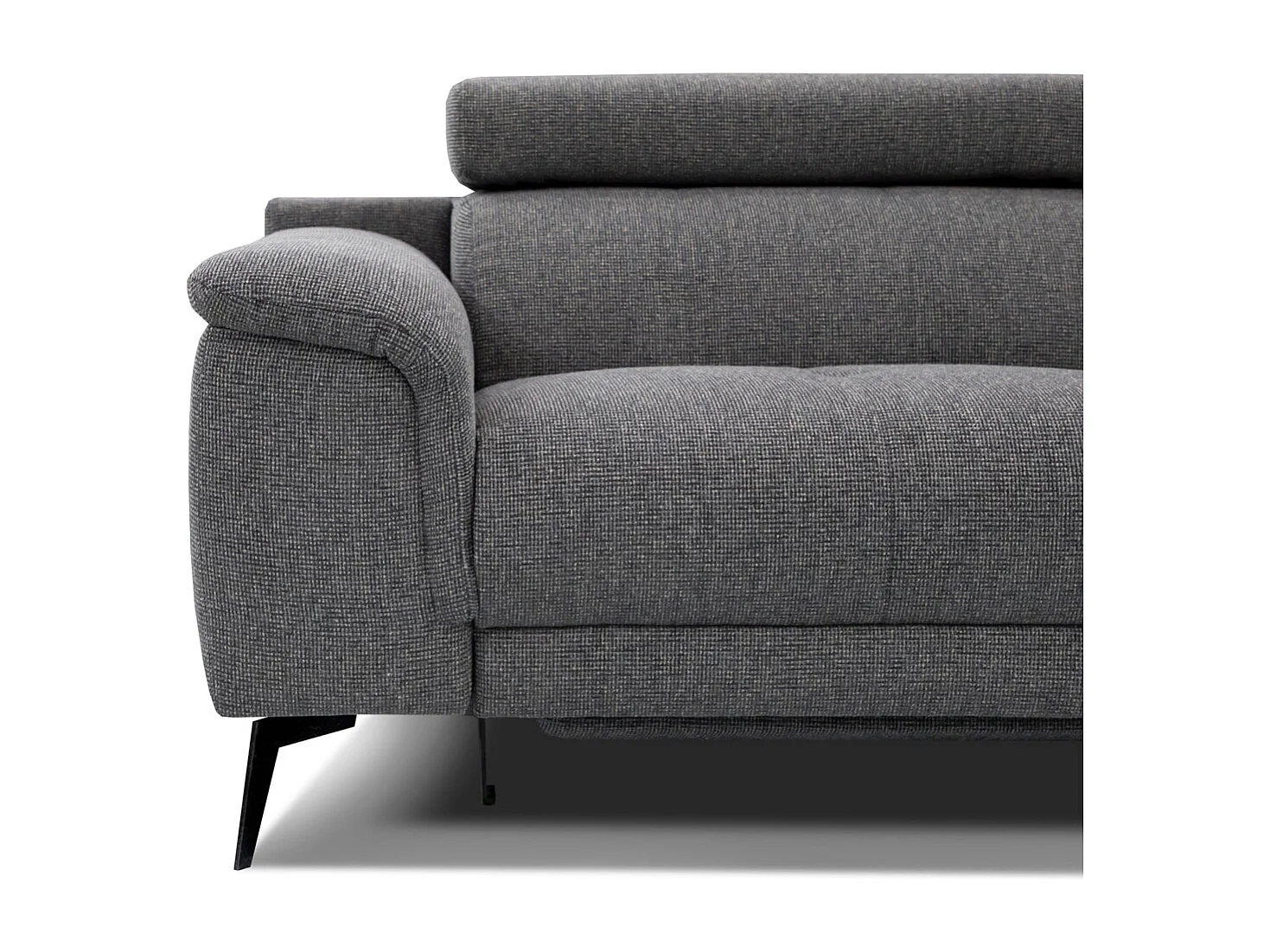 FIERO Sofa 3-Sitzer mit 1 Relaxfunktion und verstellbare Kopfstützen, dunkelgrau