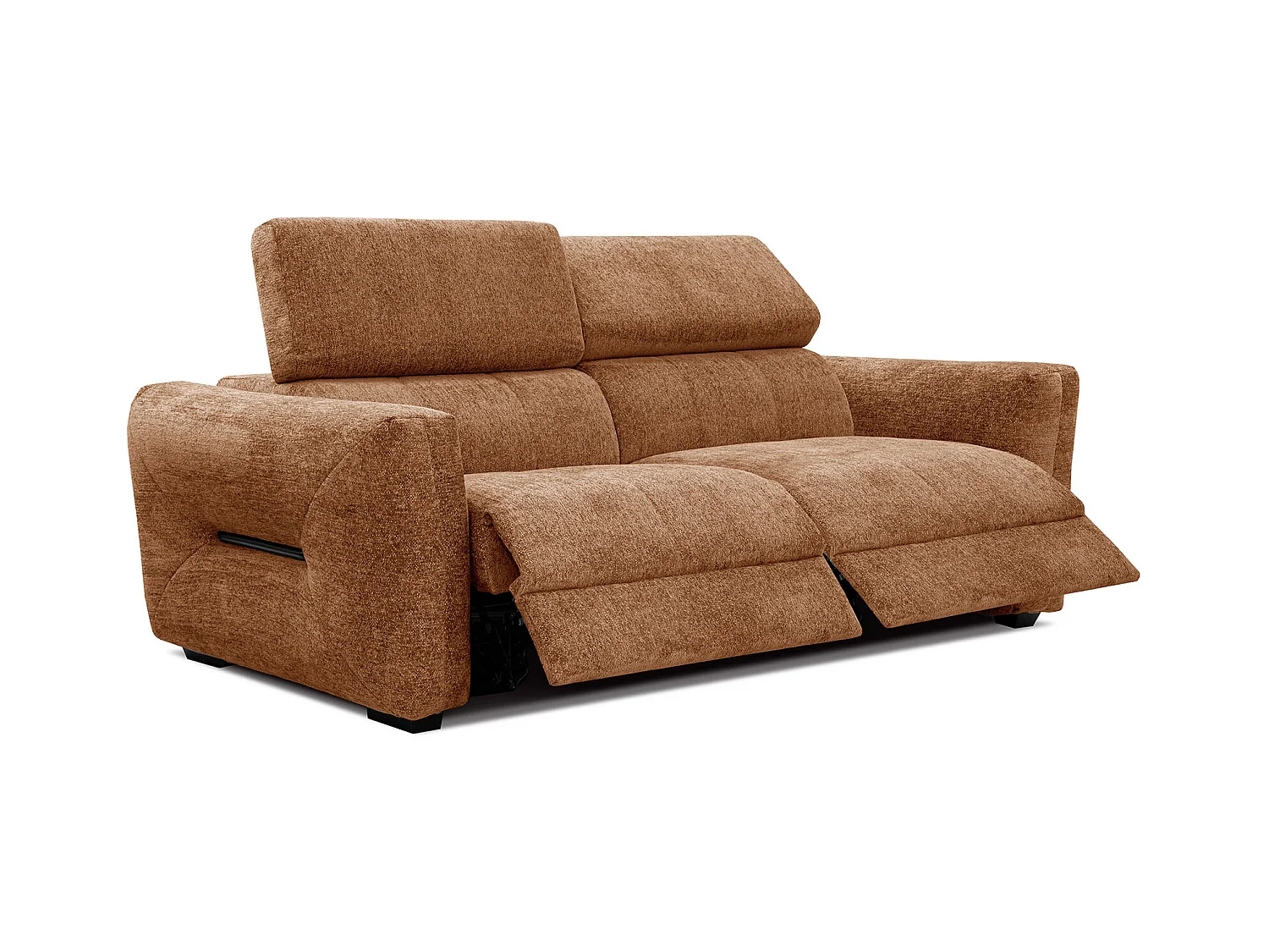 Canapé droit Calvera 3 places avec 2 relax électriques tissu brique