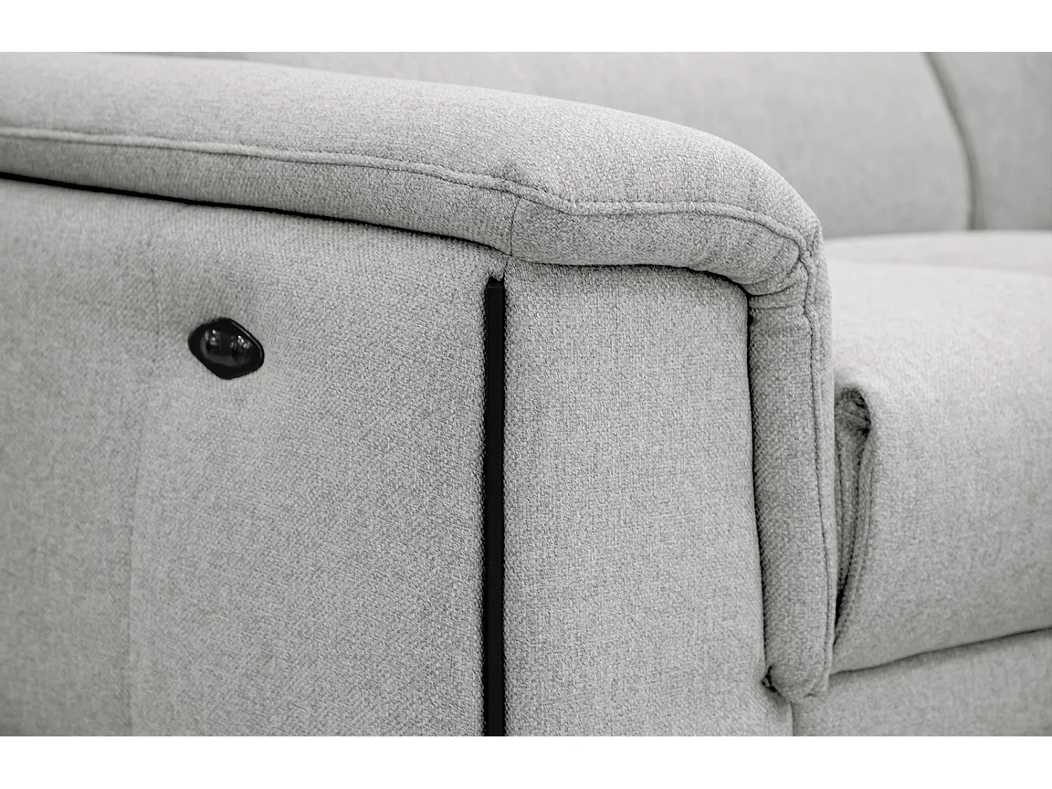 MATERA Sofa 3-Sitzer mit 2 Relaxfunktionen und verstellbare Kopfstützen, hellgrau