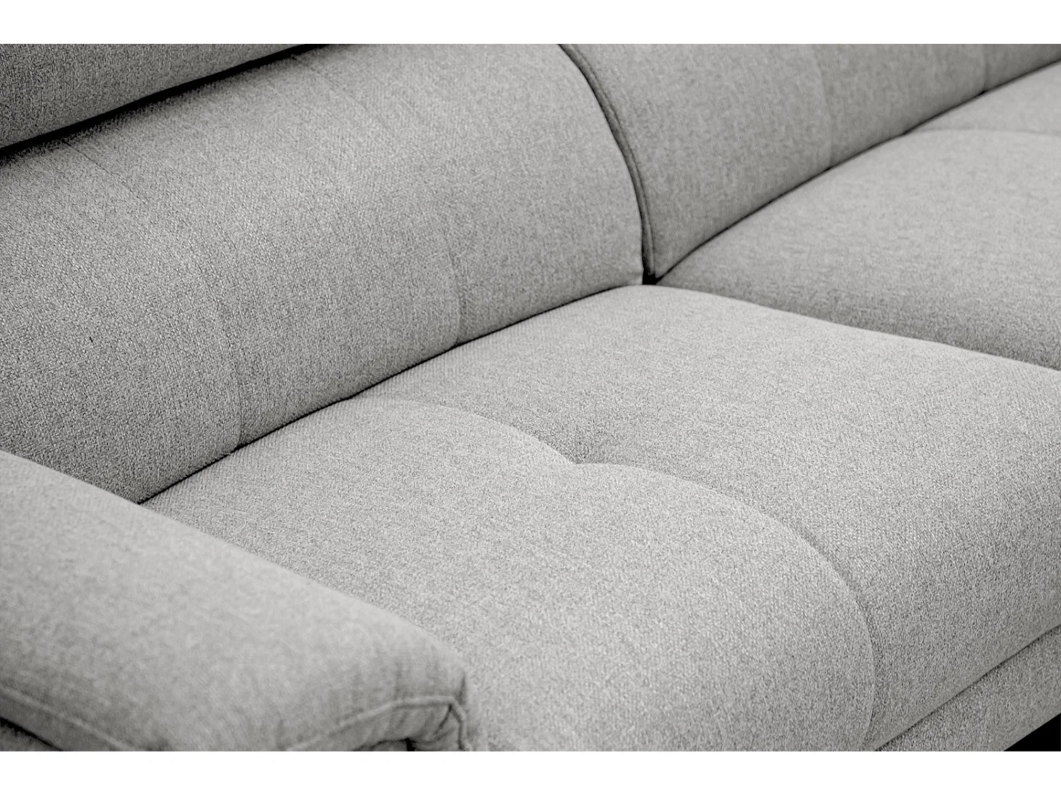 Canapé droit 3 places avec 2 relax électriques tissu gris clair - Matera