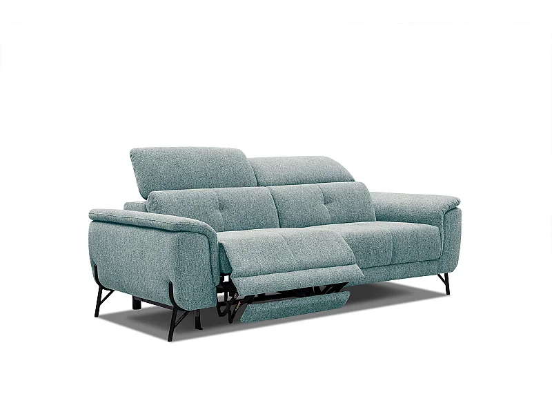 AVENA Sofa 3-Sitzer mit 1 Relaxfunktion und verstellbare Kopfstützen, mint
