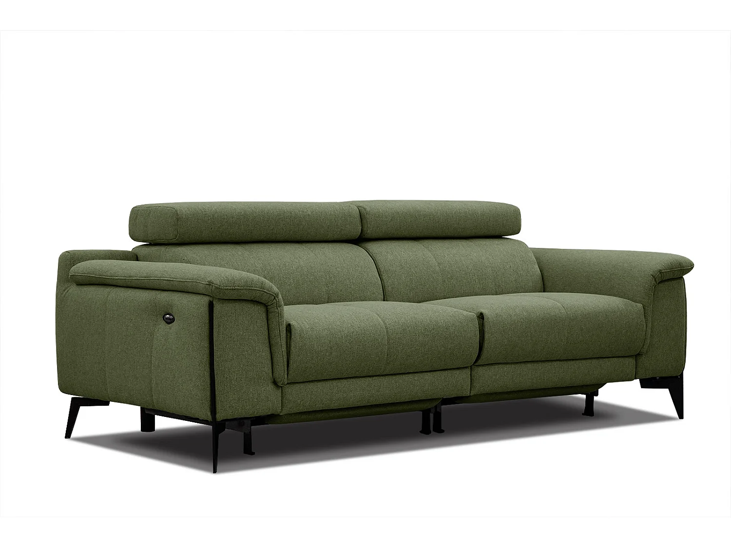 MATERA Sofa 3-Sitzer mit 2 Relaxfunktionen und verstellbare Kopfstützen, olive